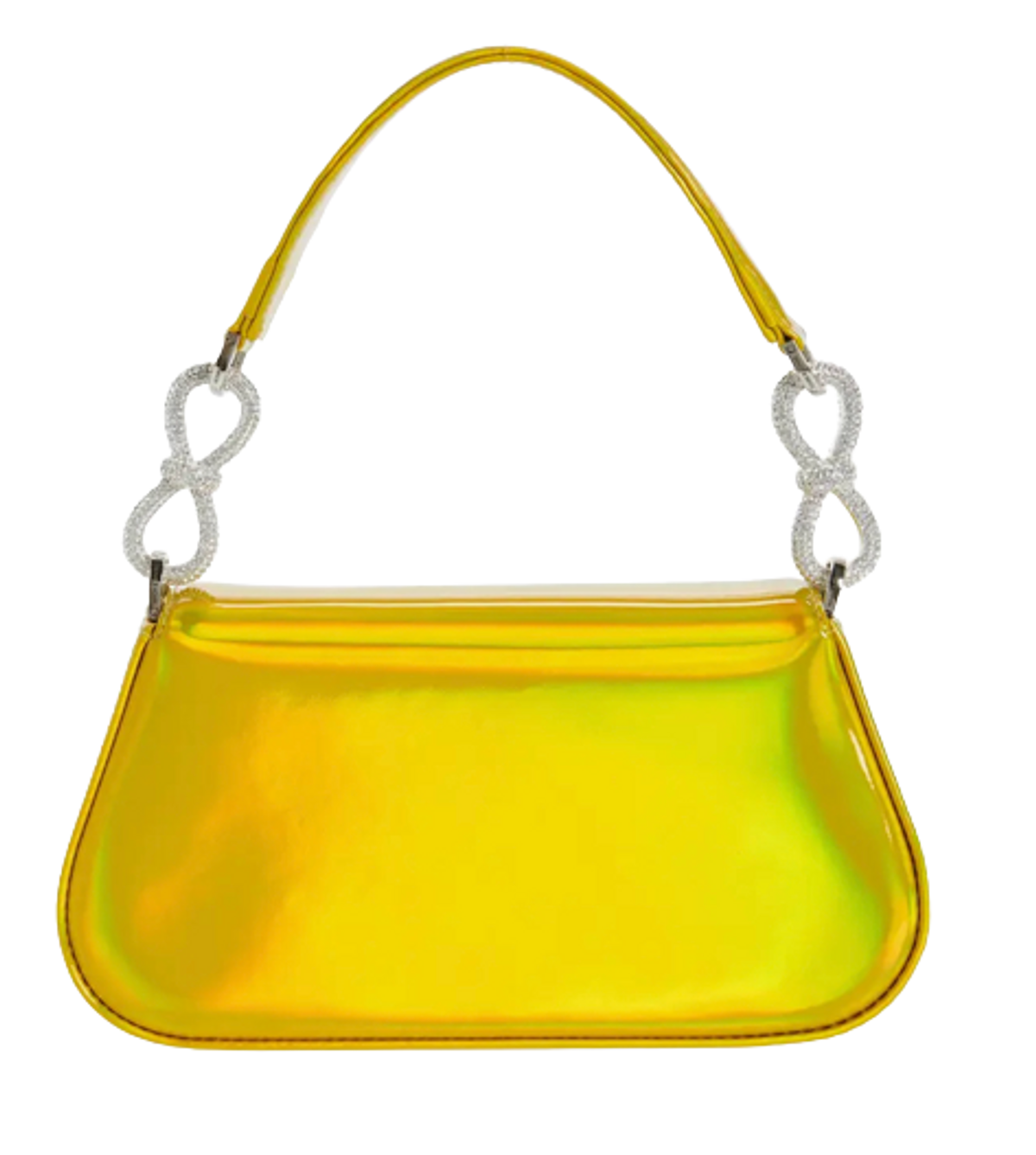 Mach & Mach Carrie Crystal Flower Iridescent Leather Handle Bag