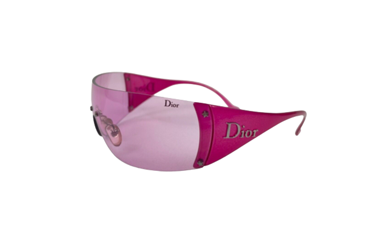 Dior × John Galliano Ski 6 WQ8 120 Hot Pink Shield Sunglasses