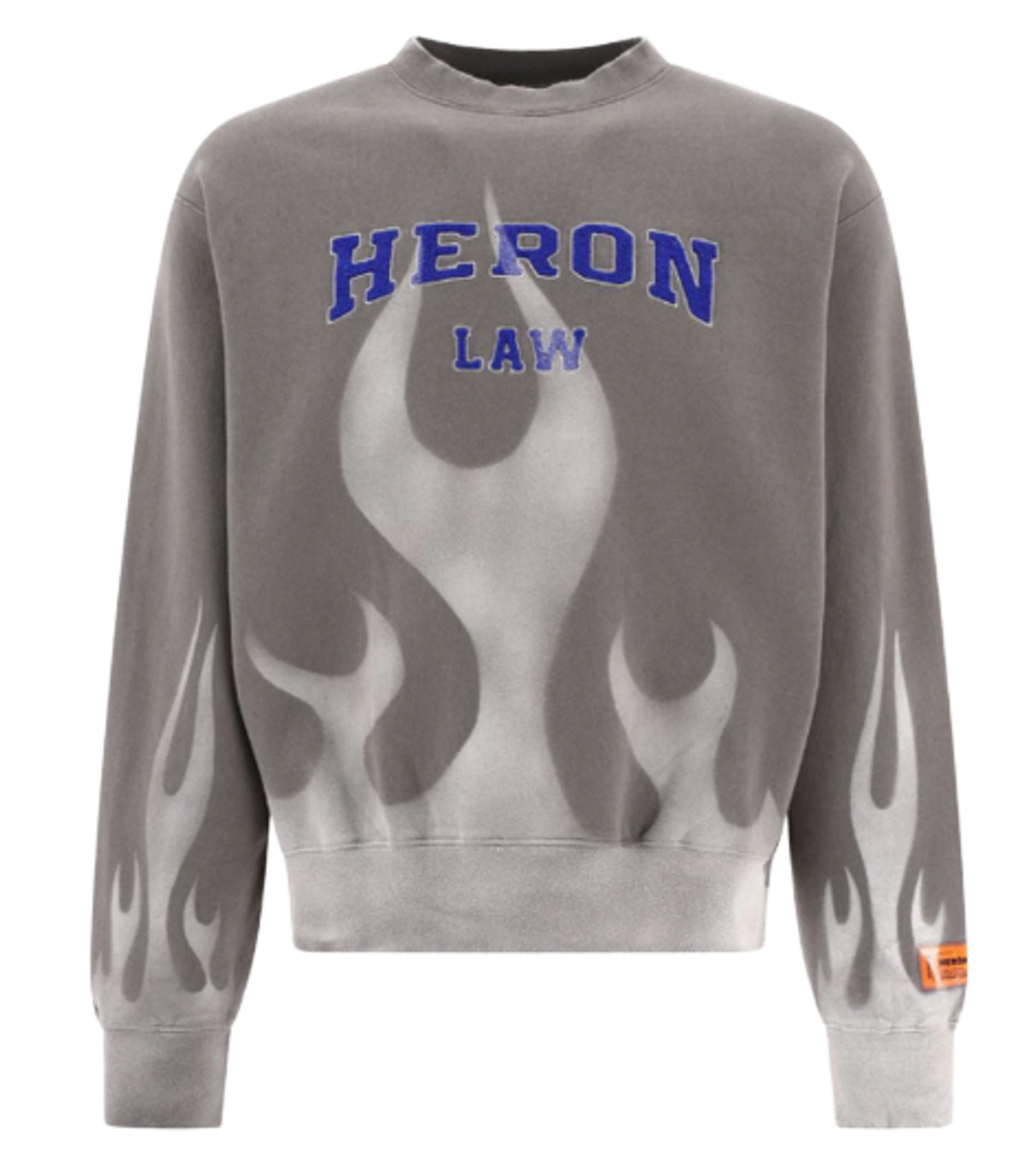 Heron Preston Grey Law Flames Graphic Sweatshirt