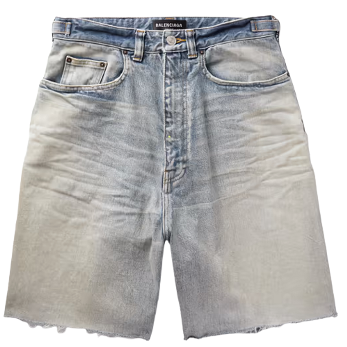 Balenciaga Blue Straight-Leg Distressed Denim Shorts