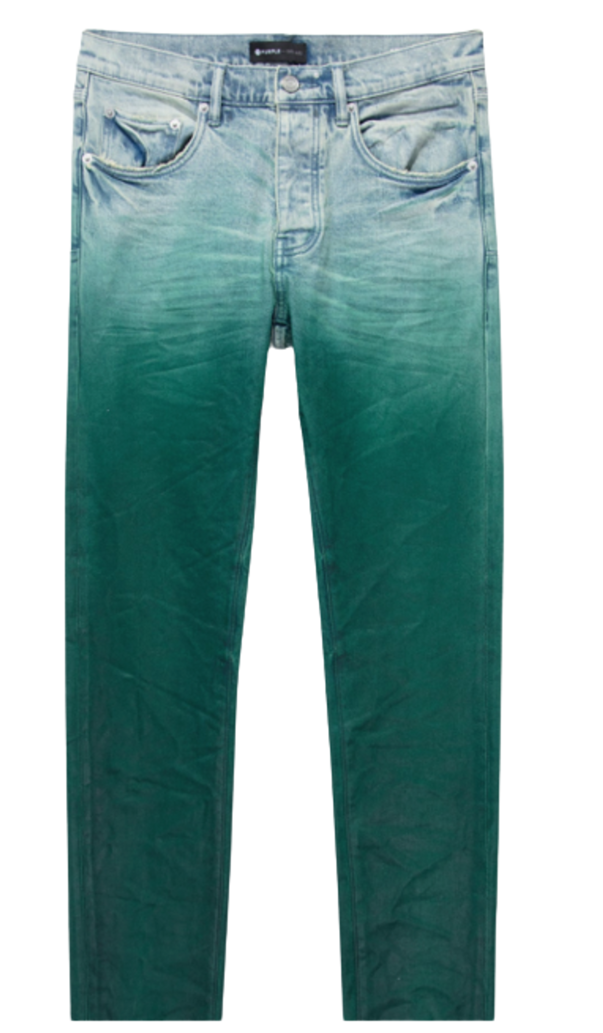 Purple Brand P001 Low Rise Skinny Light Indigo Fanfare Color Coated Gradient Jeans