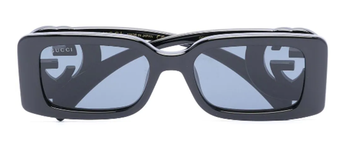 Gucci Black Chaise-Longue Logo Sunglasses