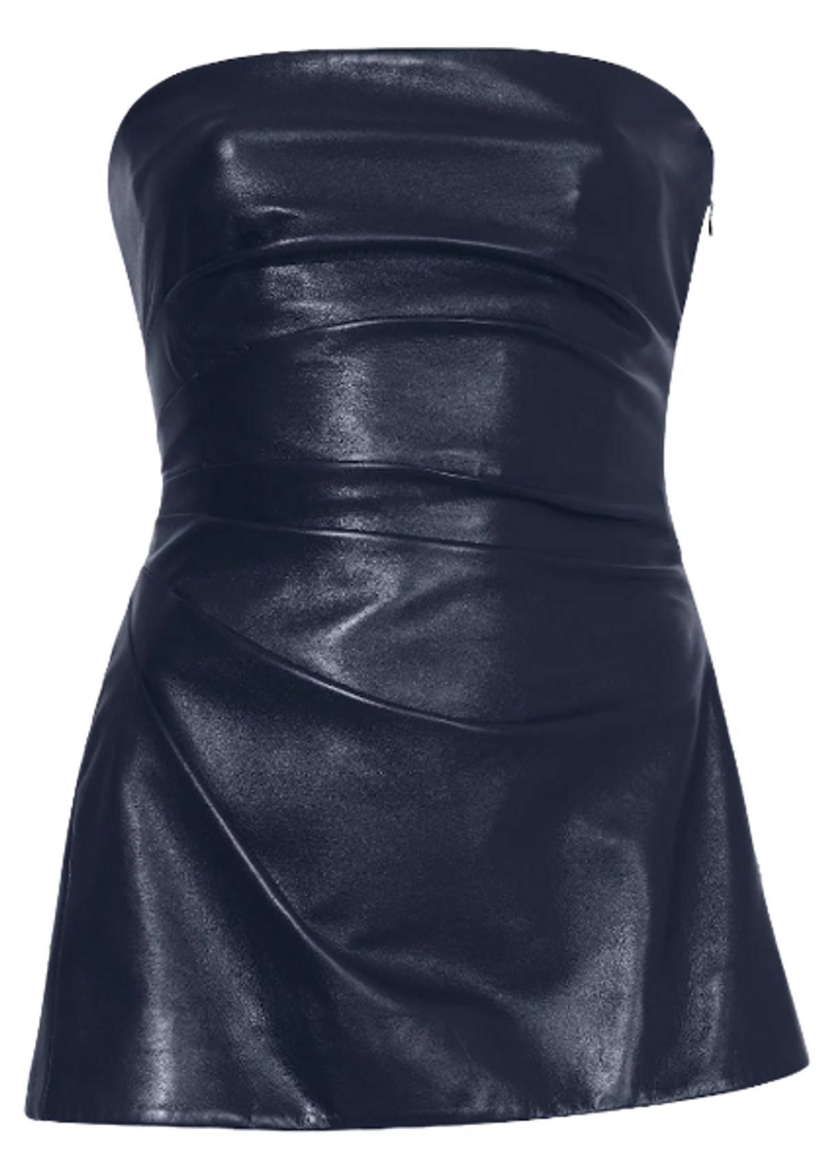 Proenza Schouler Navy Glossy Leather Strapless Top