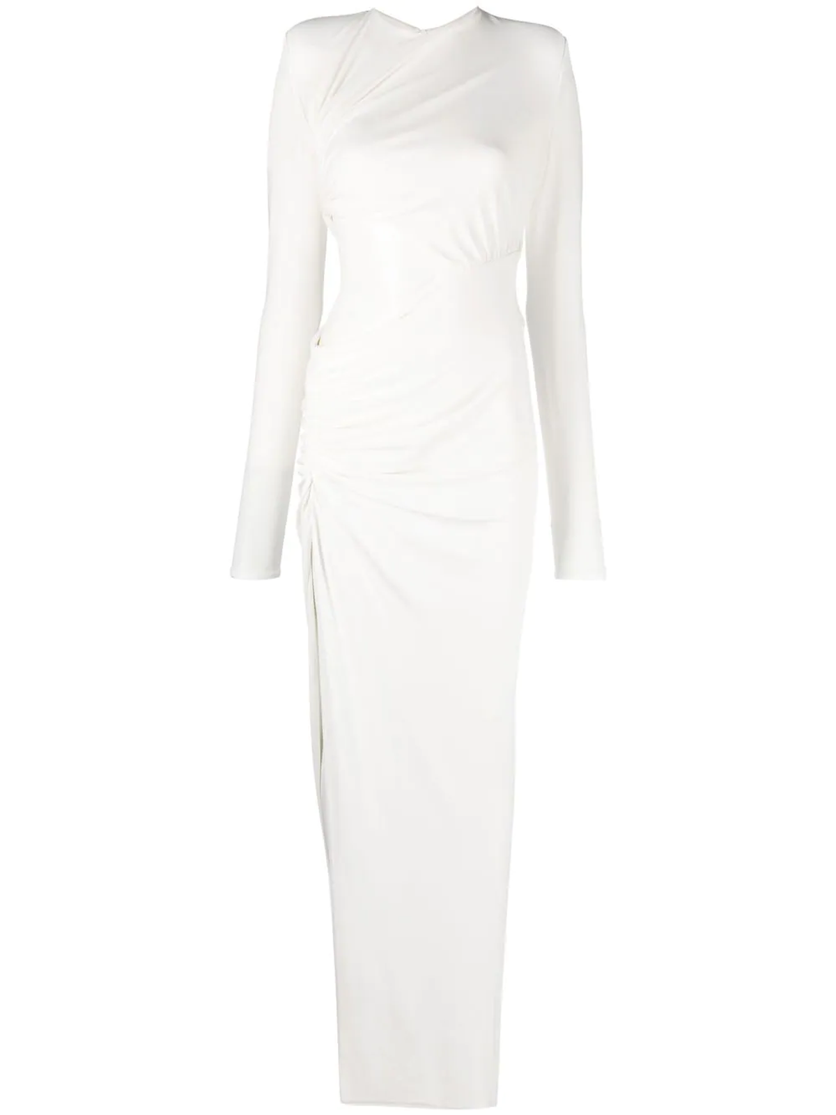 Alexandre Vauthier White Cut-Out Long-Sleeve Dress