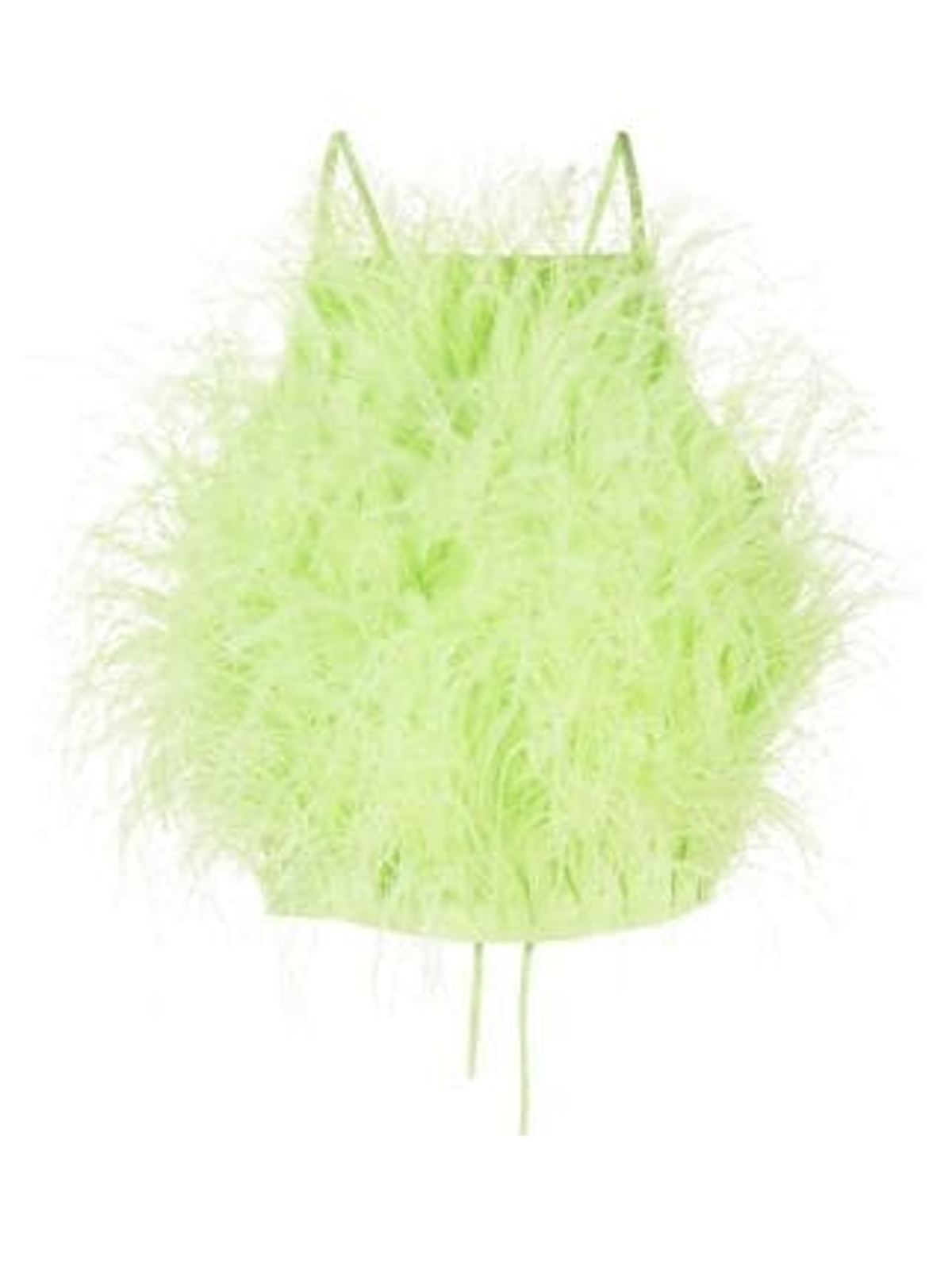 Cult Gaia Green Joey Feather Crepe De Chine Top