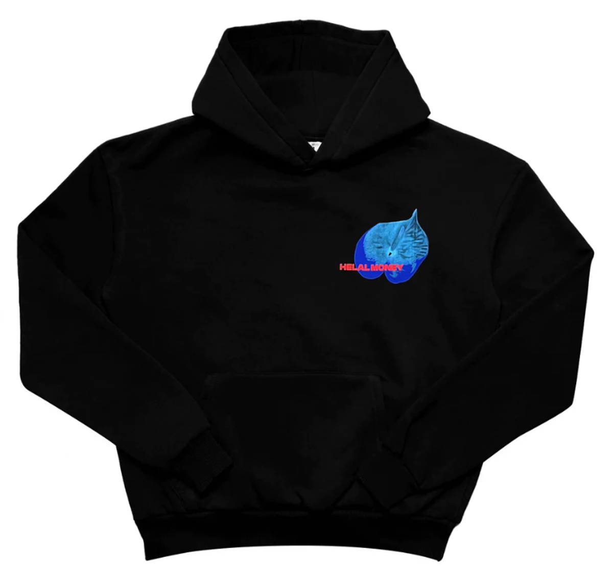 Helal Money Black Flower Print Hoodie
