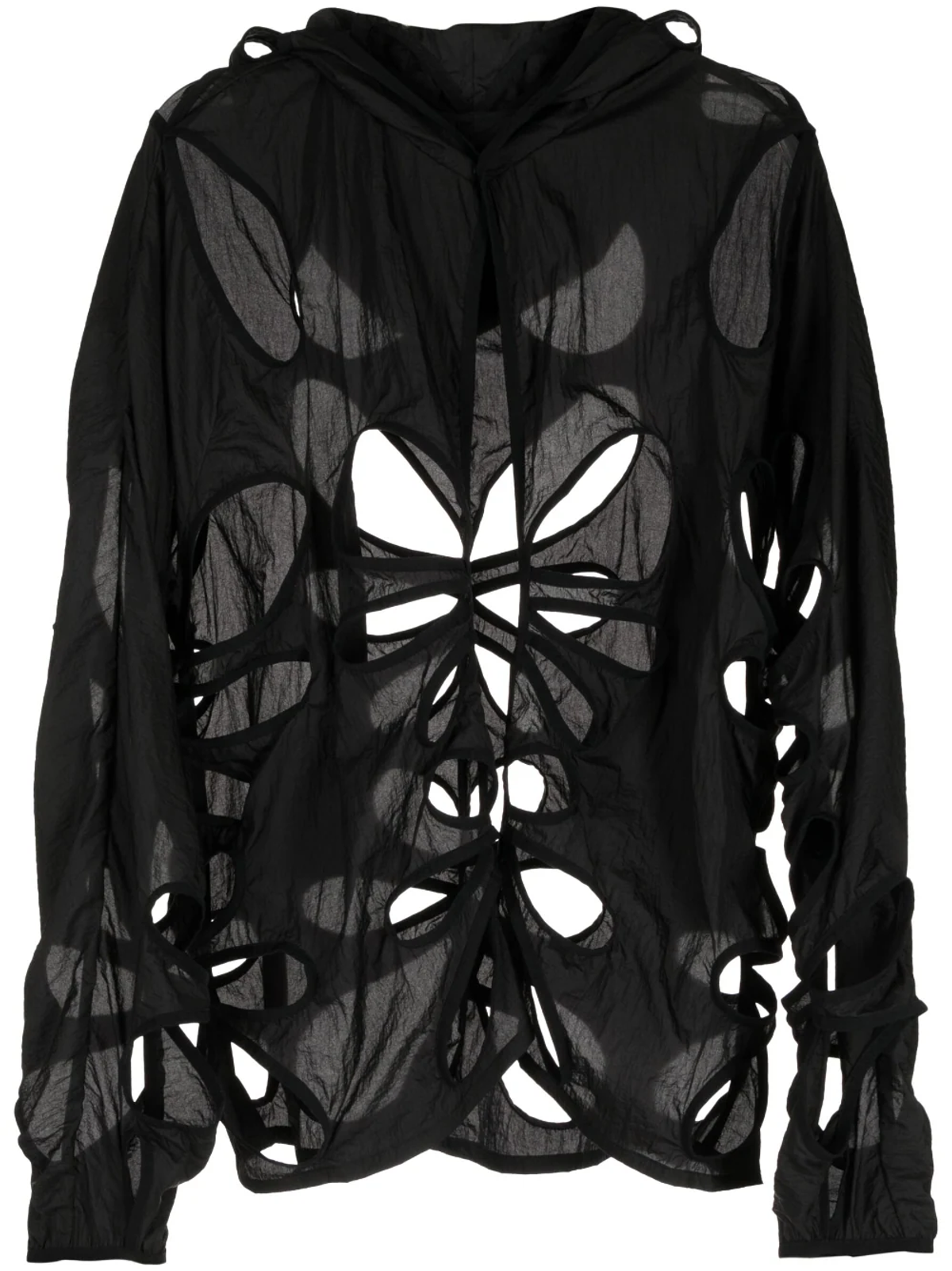 Post Archive Faction Black Cut-Out Detailing Jacket