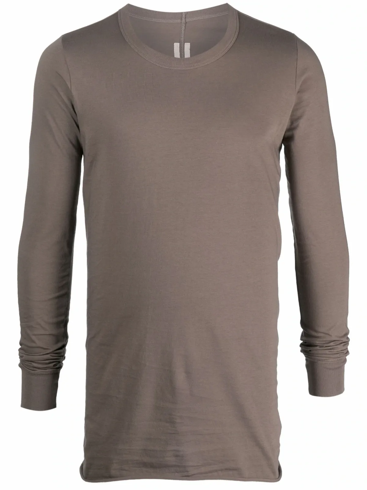 Rick Owens Seam-Detailing Long-Sleeve Brown T-Shirt