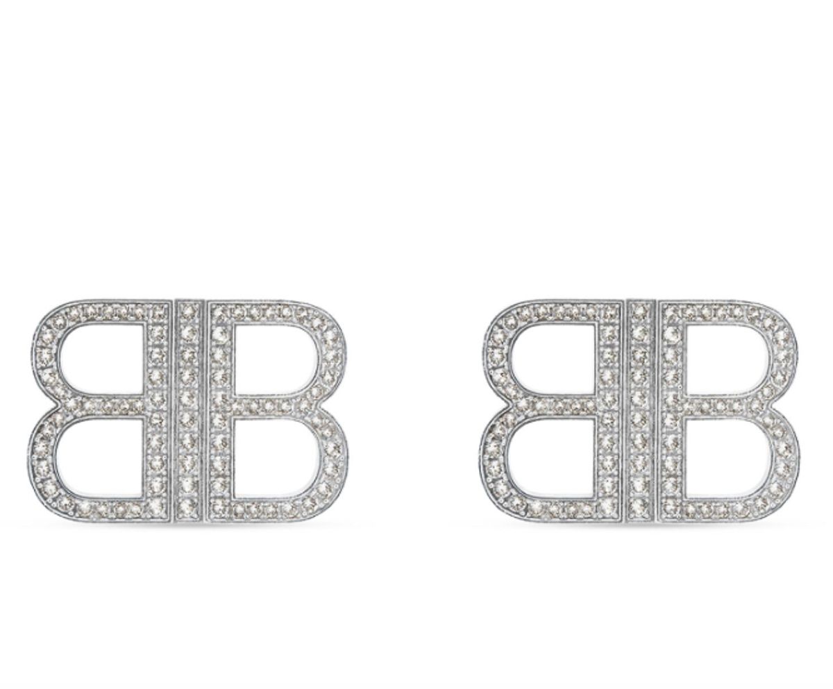 Balenciaga BB 2.0 Silver Earrings