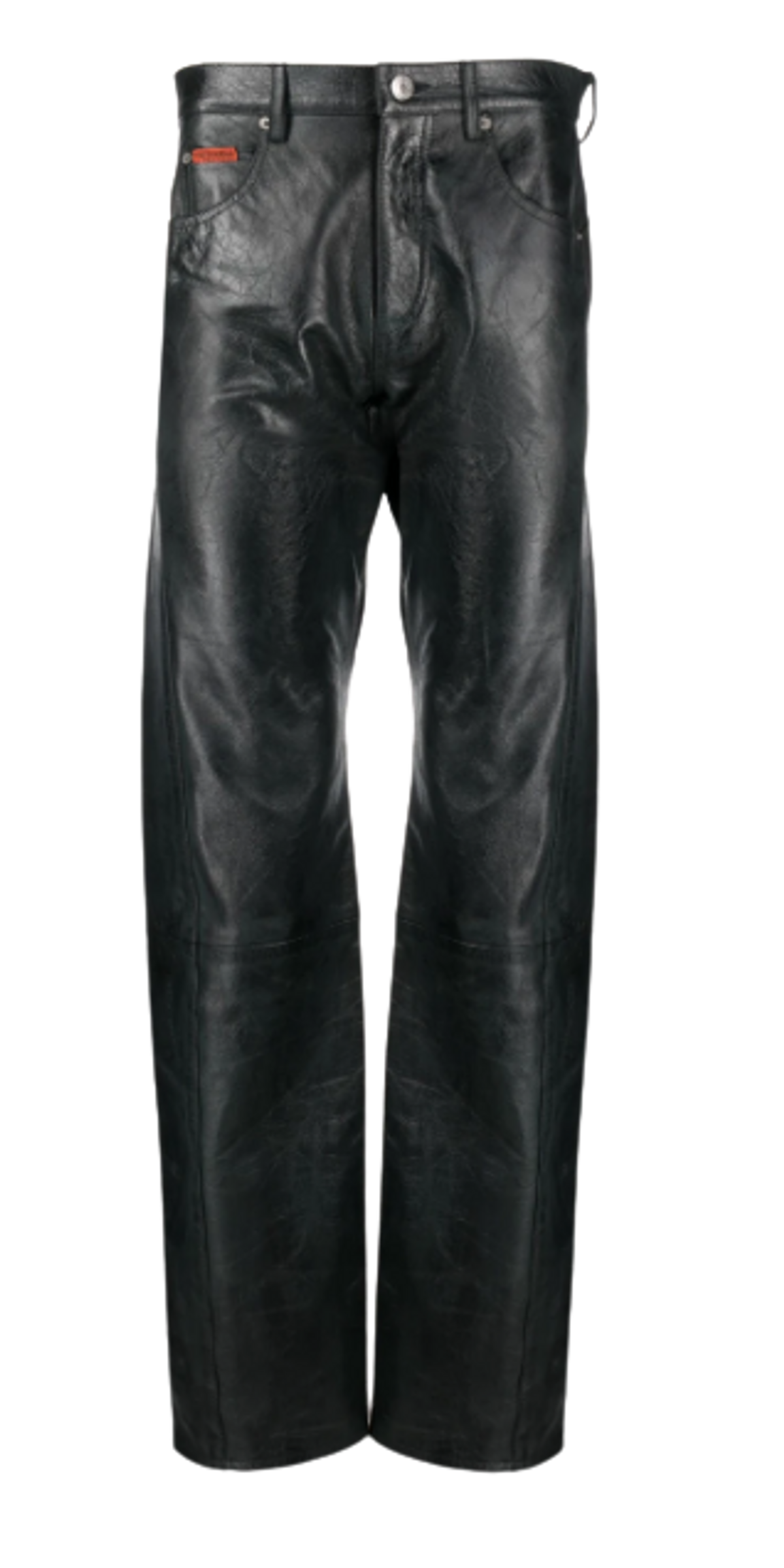 Martine Rose Black Twisted Seam Leather Pants