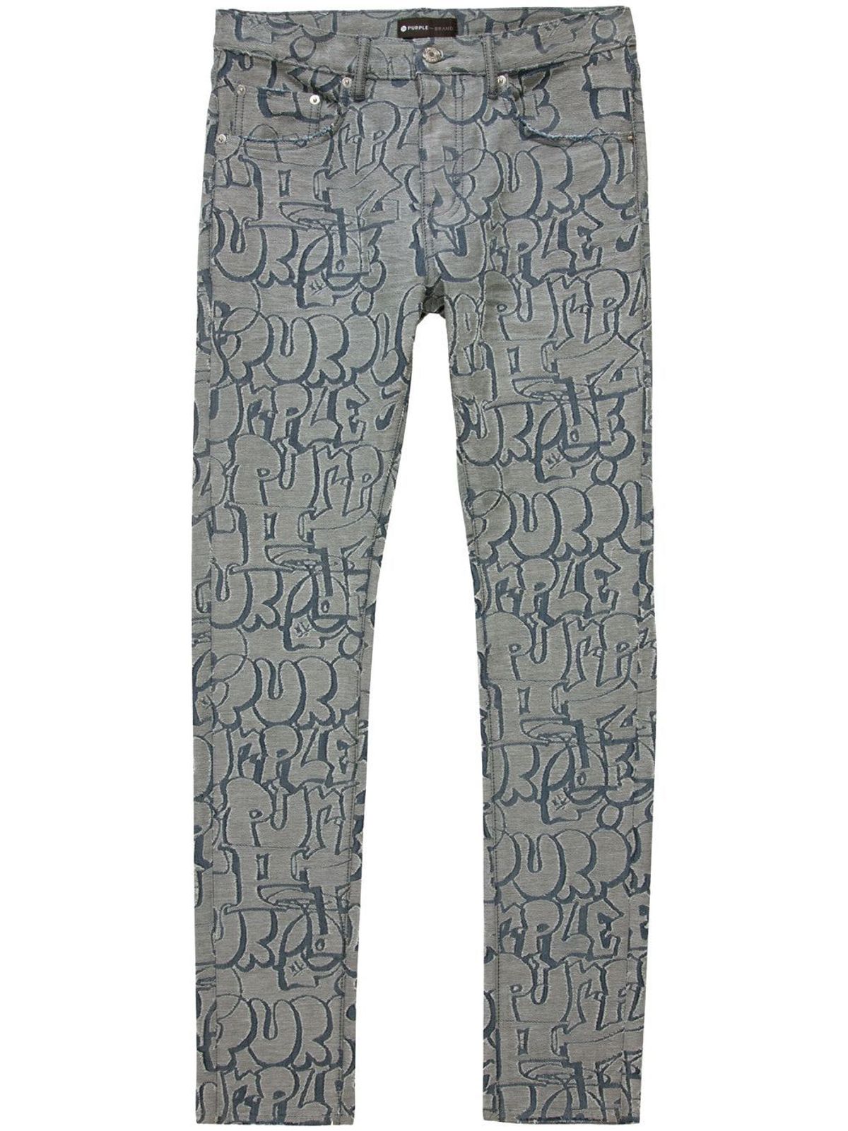 Purple Brand Graffiti Print White Skinny Jeans