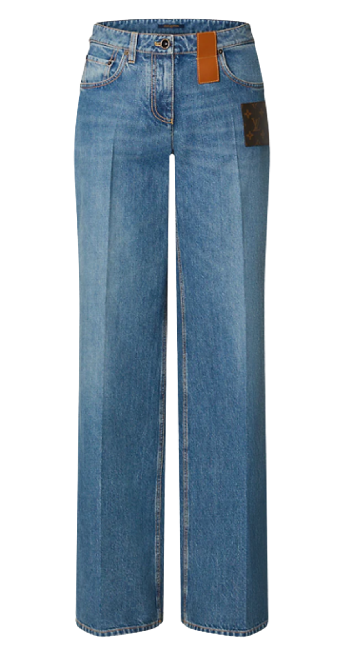 Louis Vuitton Monogram Patch Boot Cut Jeans