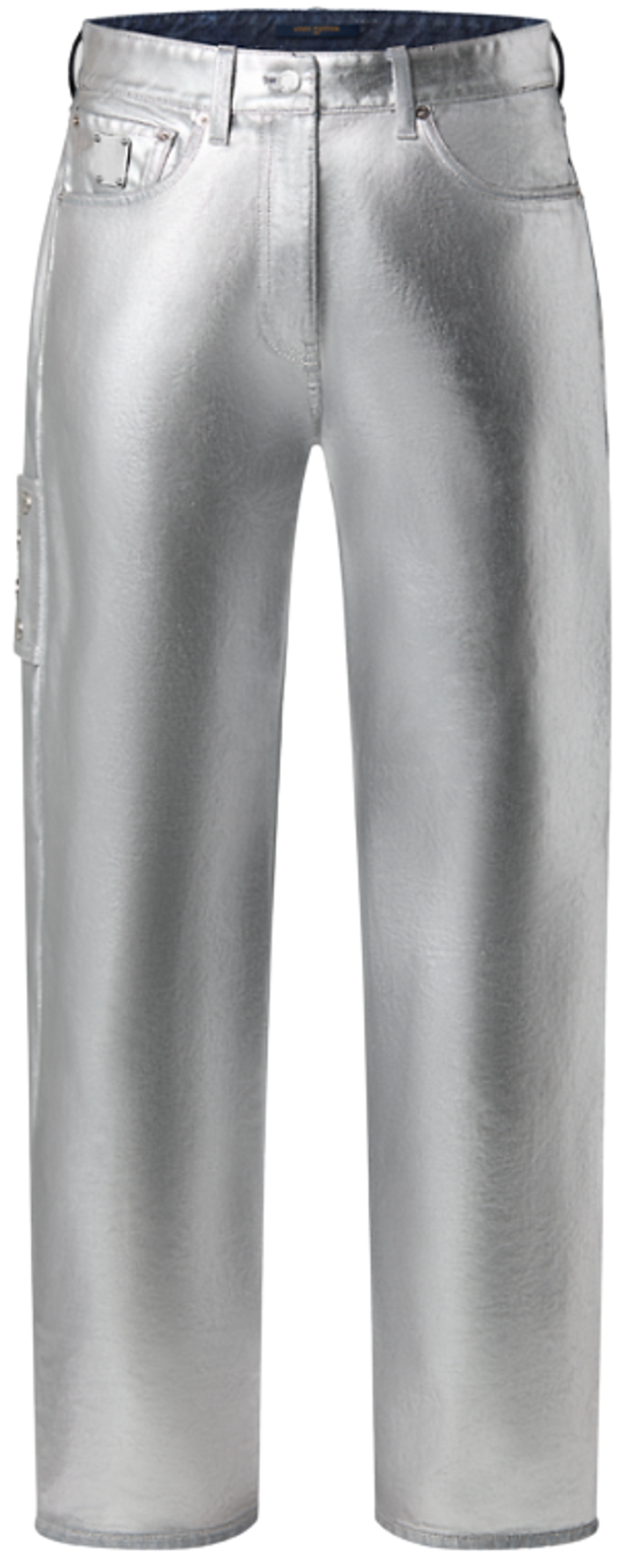 Louis Vuitton Metallized Denim Straight-Cut Jeans