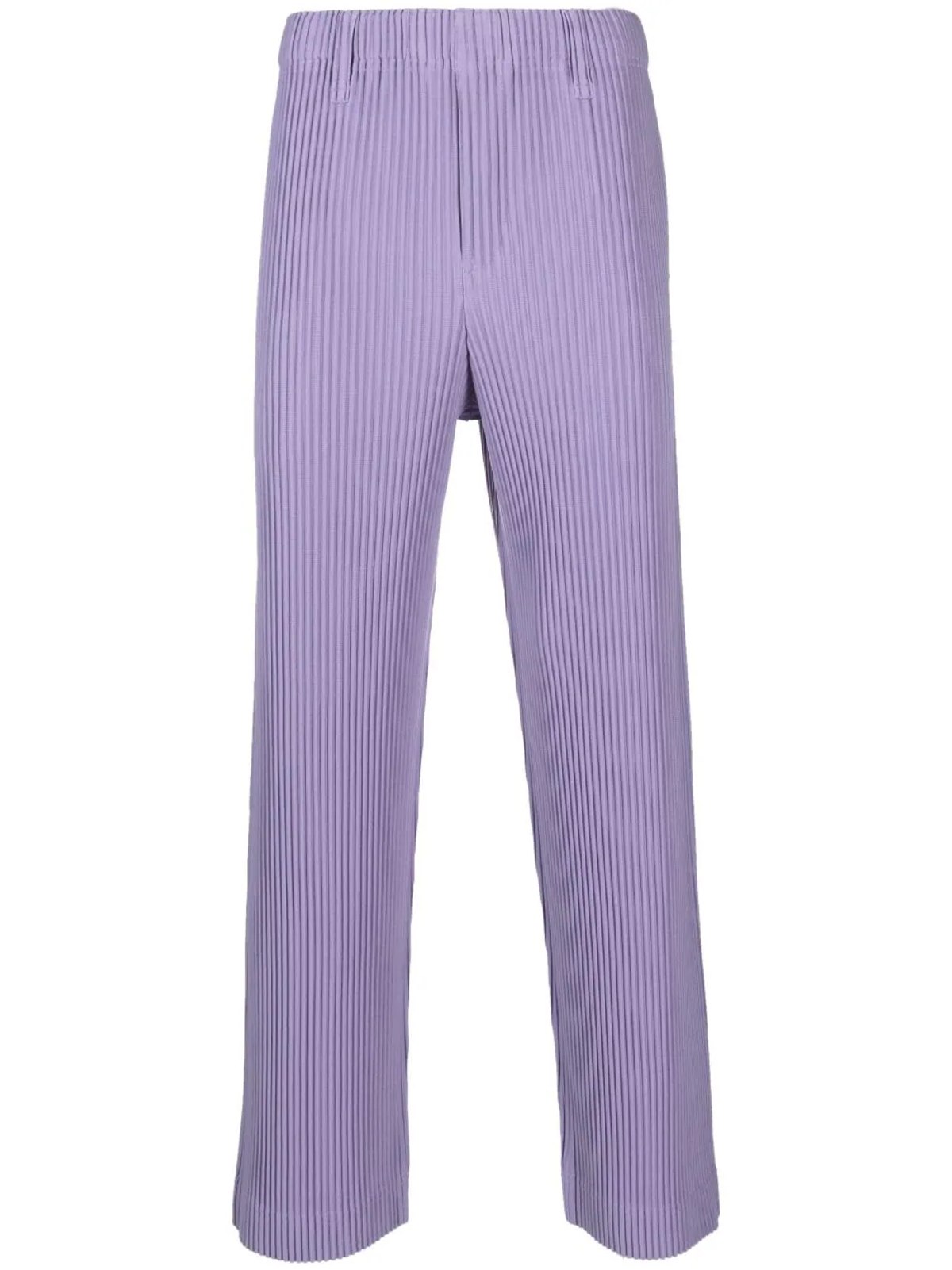Issey Miyake Purple Plissé-effect Straight-leg Trousers