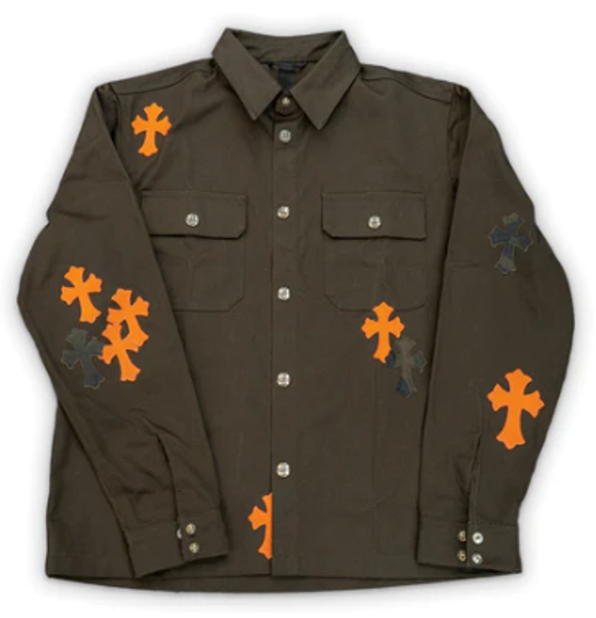 Chrome Hearts Brown And Orange Crosses Work Dog Jacket