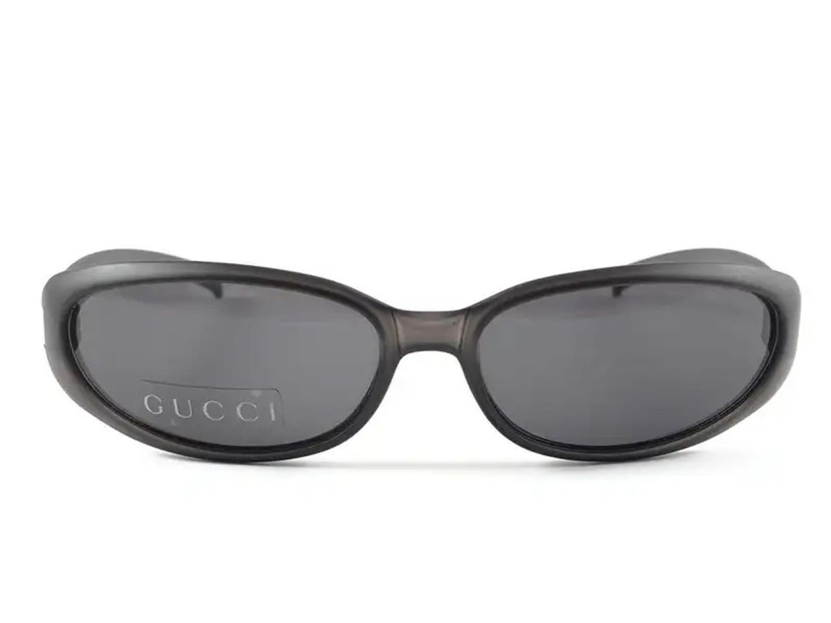 Gucci Black Mate Oval Frame Sunglasses