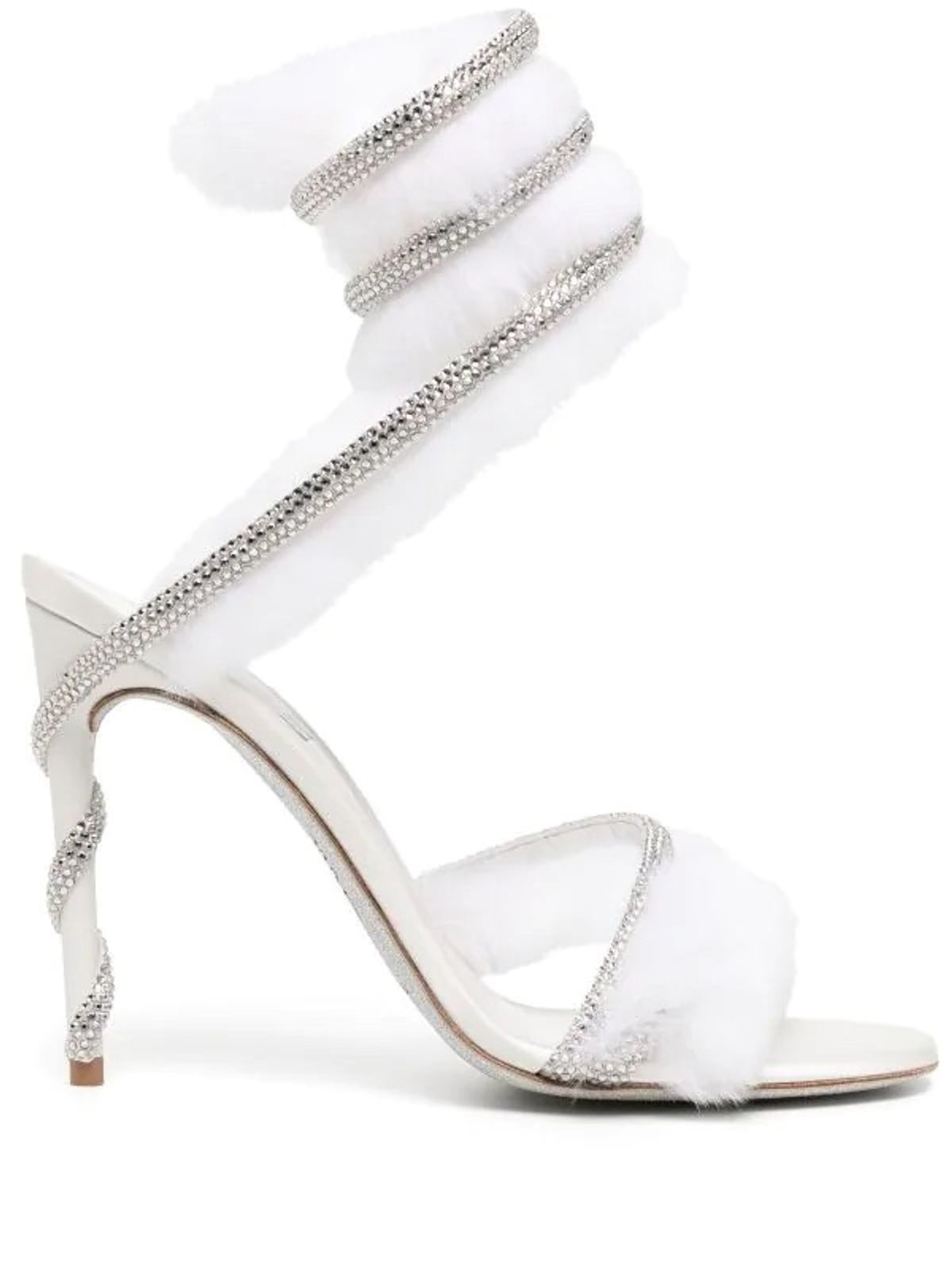 Rene Caovilla Lapin Fur-Embellished Sandals