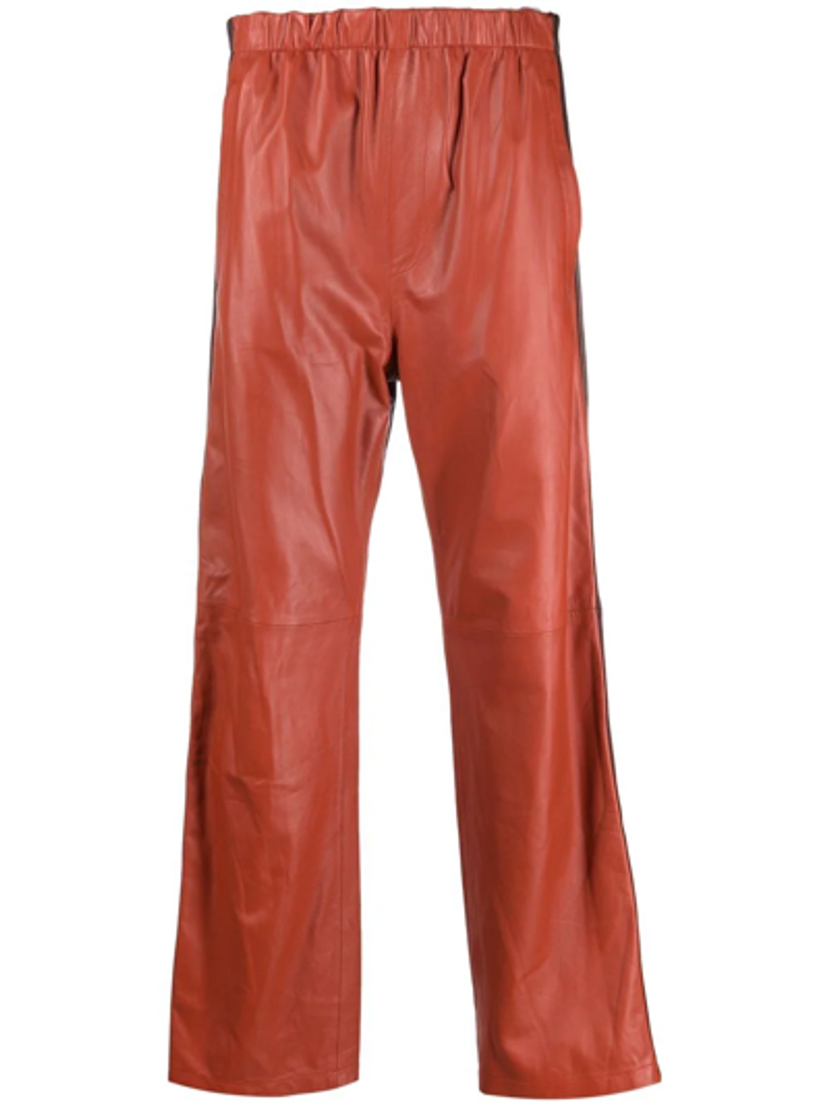 Marni Wide Orange Leg Leather Trousers
