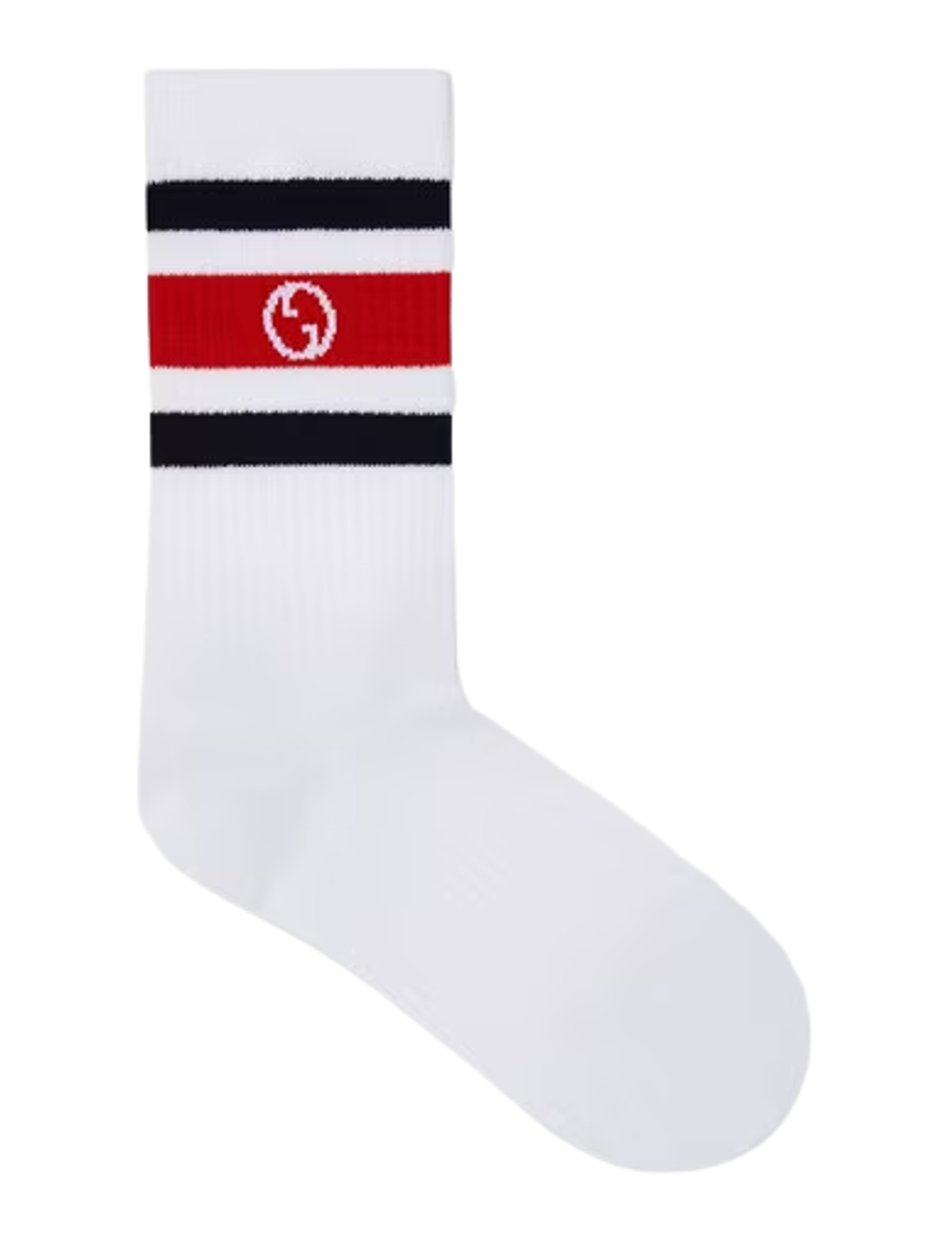 Gucci White Round Interlocking G Cotton Socks