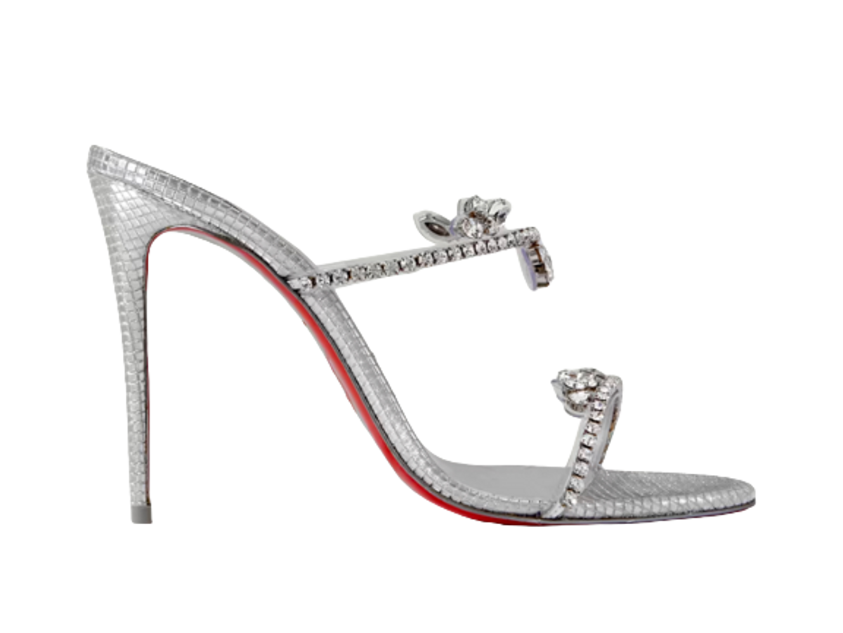 Christian Louboutin Just Queen Crystal-Embellished Leather Mules