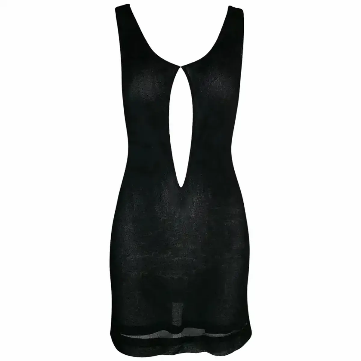 Gucci Sheer Black Plunging Keyhole Mini Dress