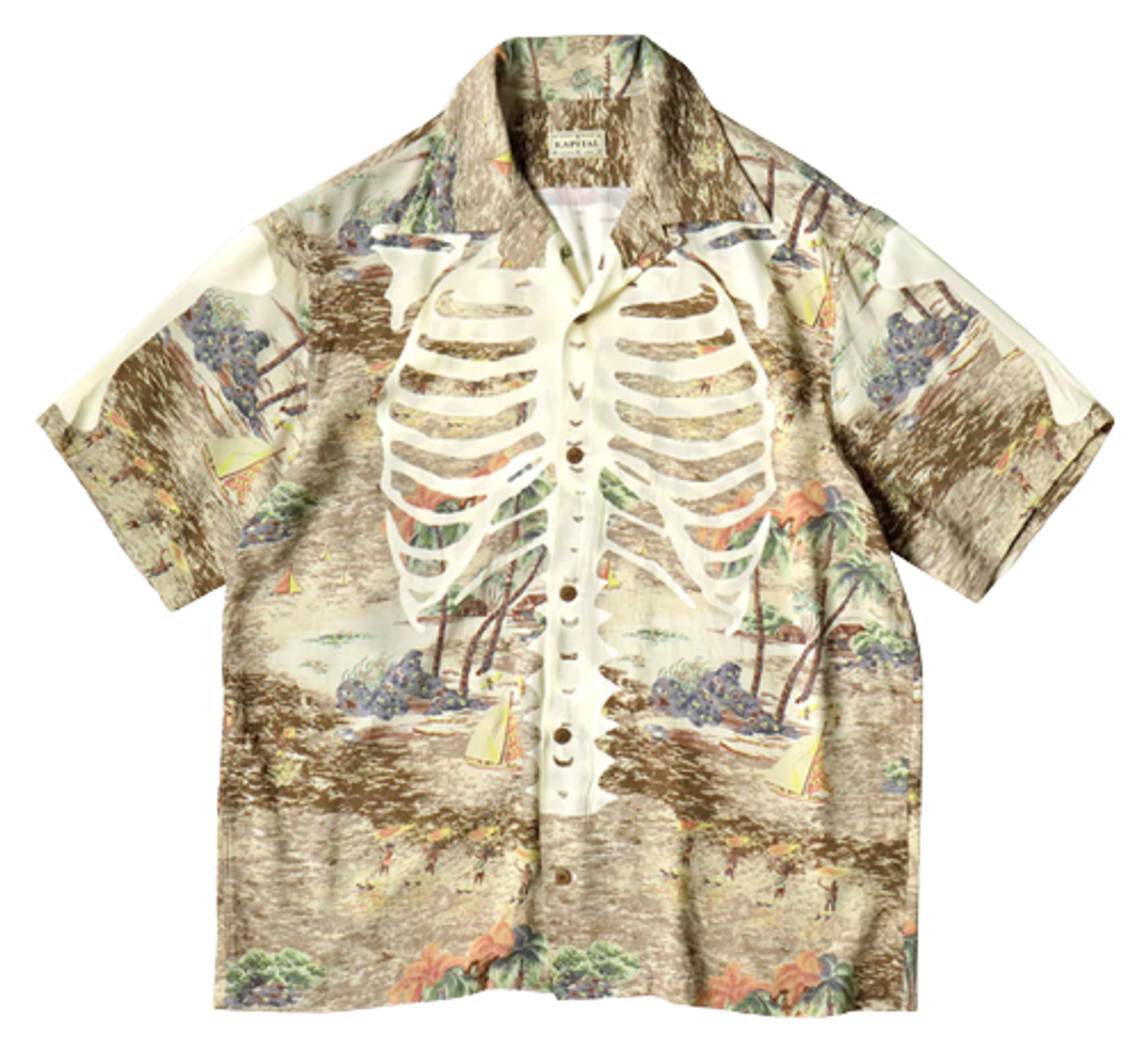 Kapital Rayon Bone Hawaiian Shirt