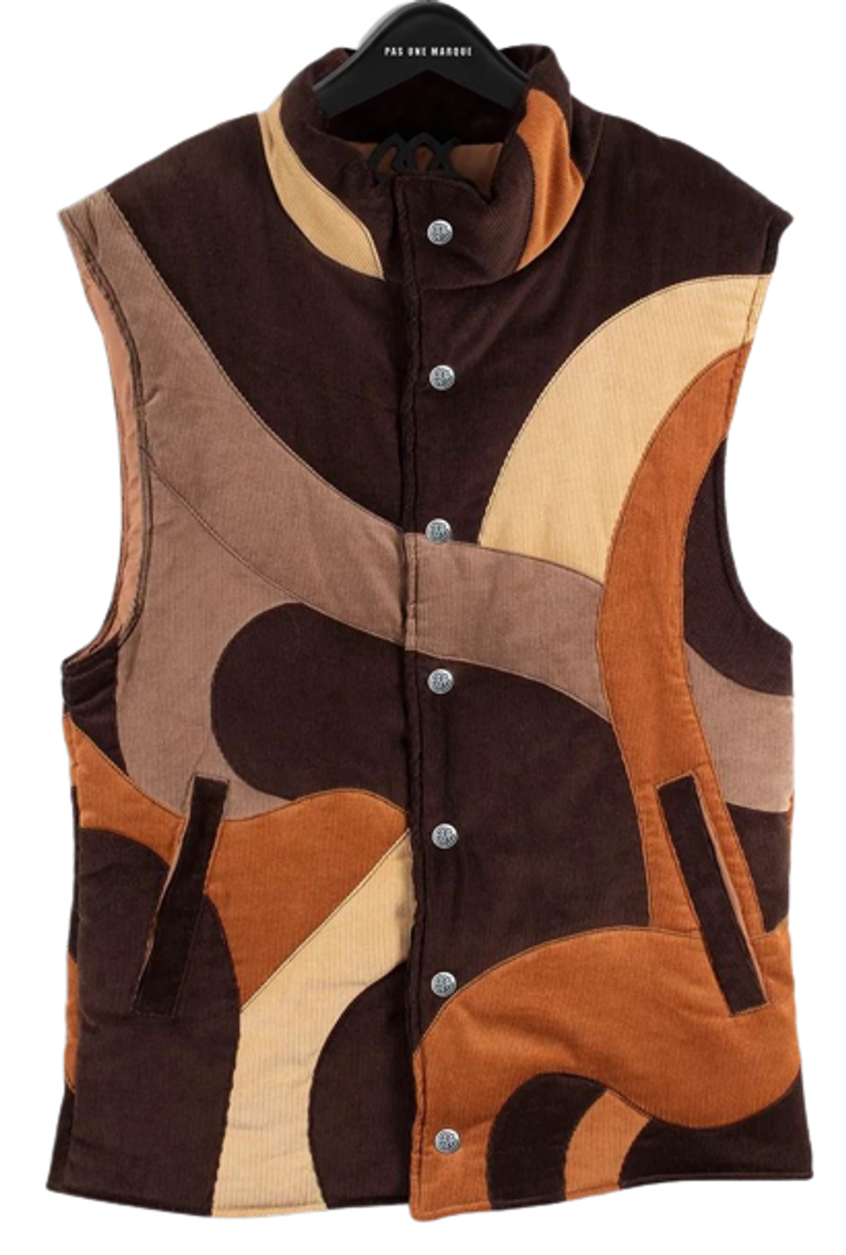 Pas Une Marque Corduroy Multicolor Puffer Vest