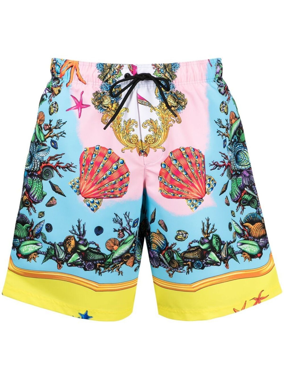 Versace Trésor De La Mer-print Swim Shorts In Blue