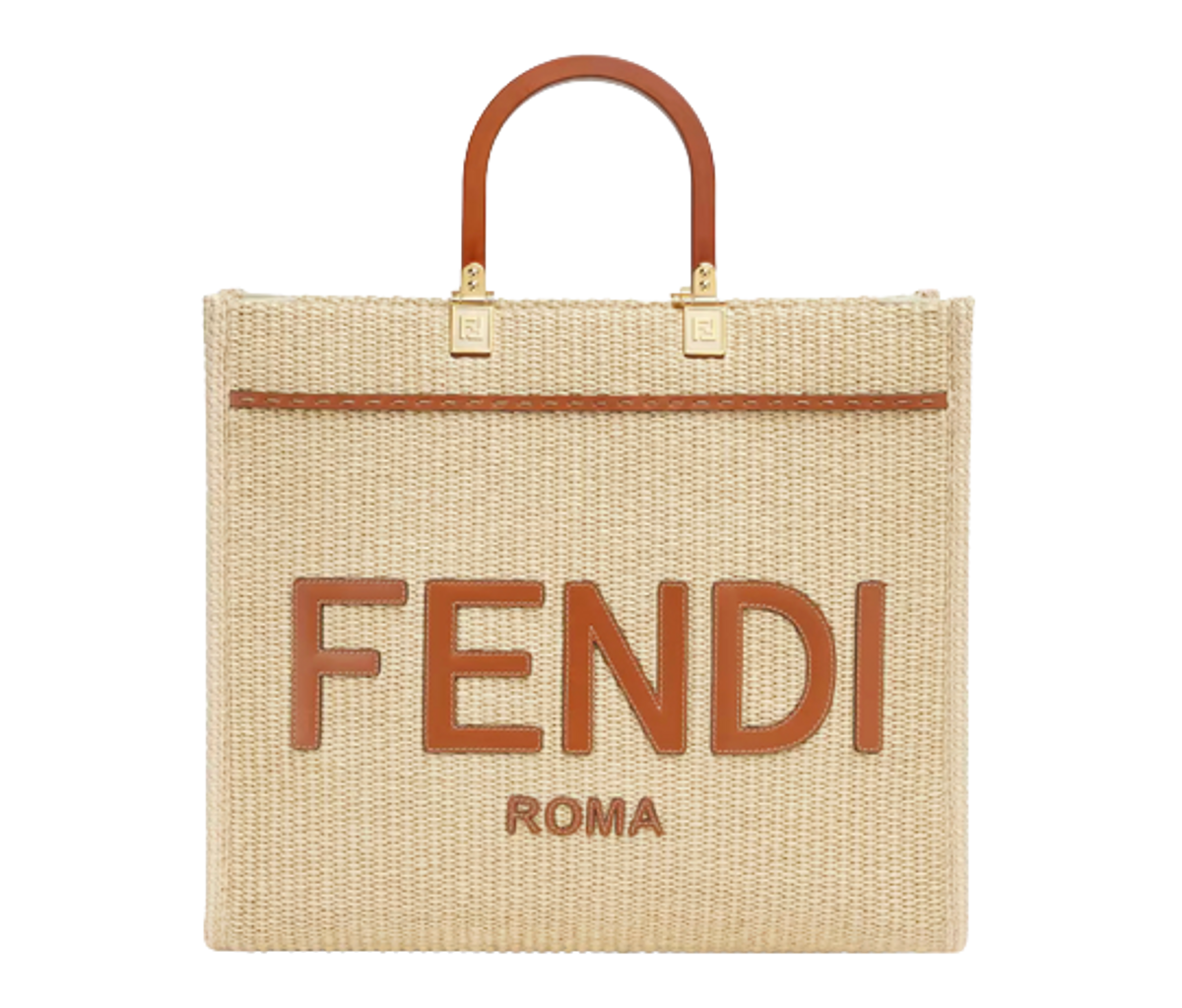 Fendi Sunshine Natural Straw Medium Shopper