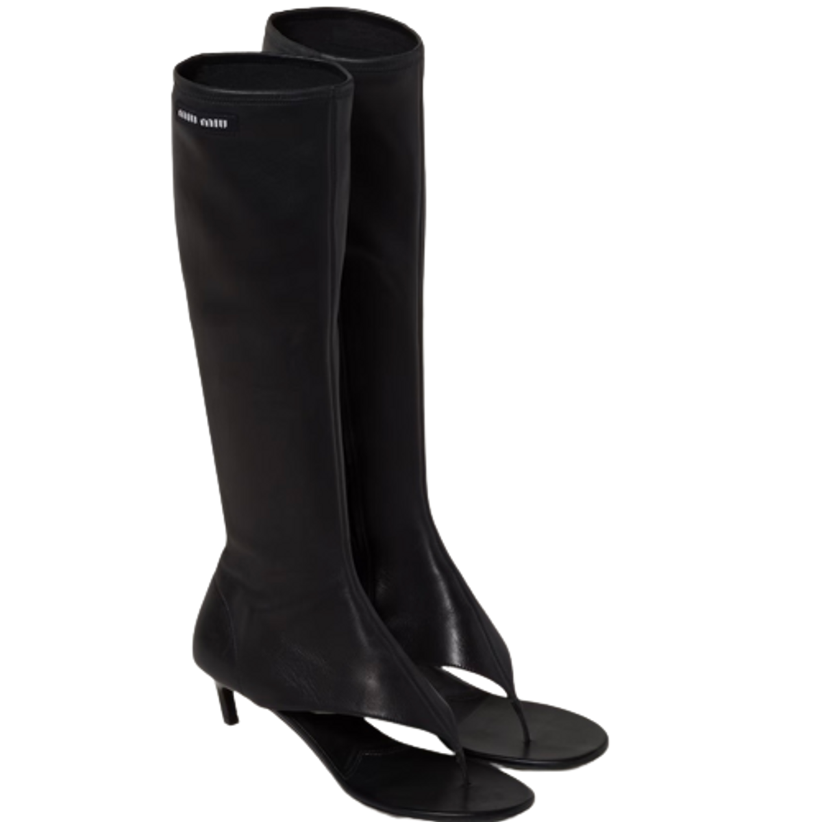Miu Miu Stretch Nappa Leather Thong Boots
