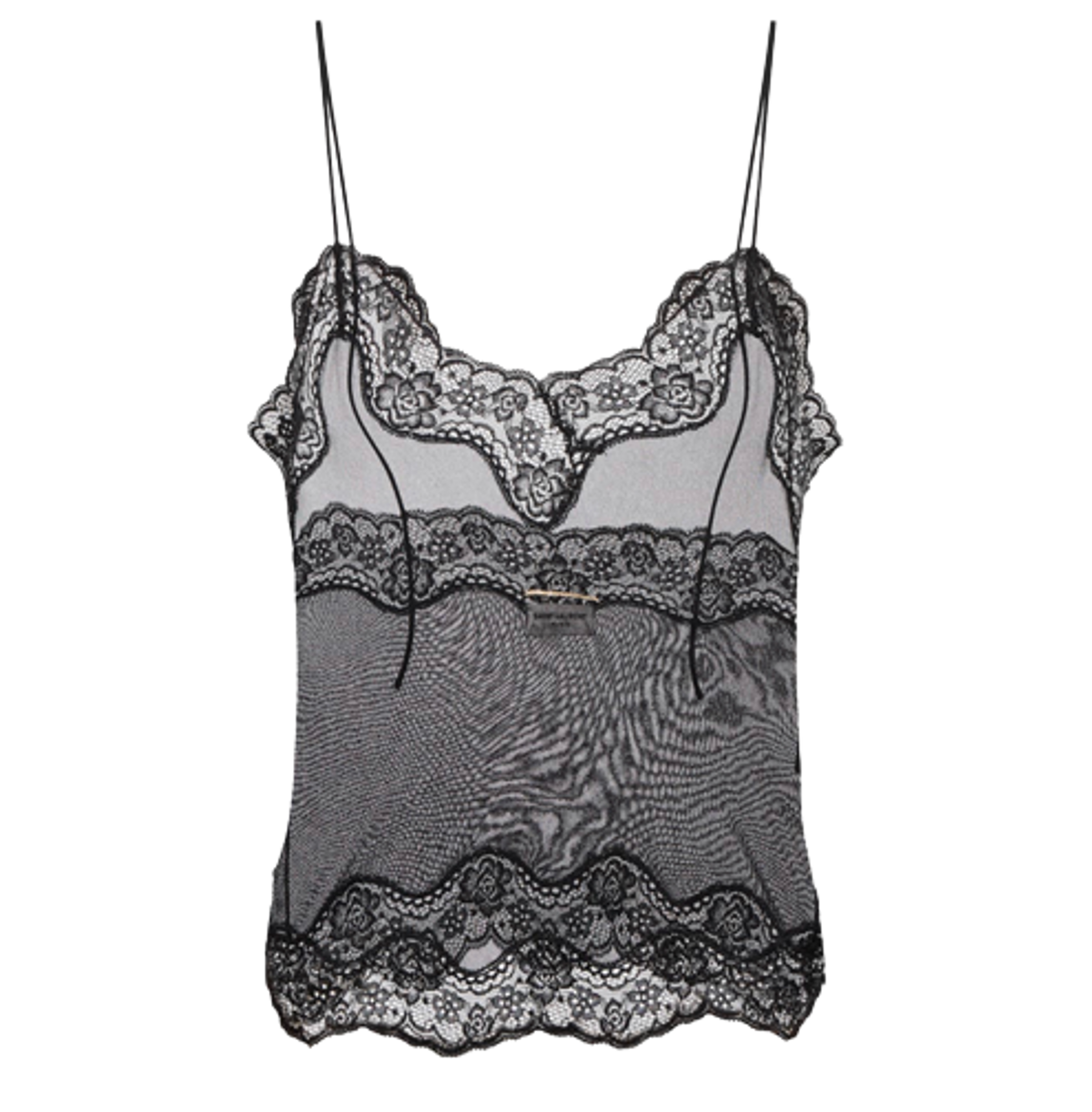 Saint Laurent Lace-Trimmed Jersey Voile Camisole
