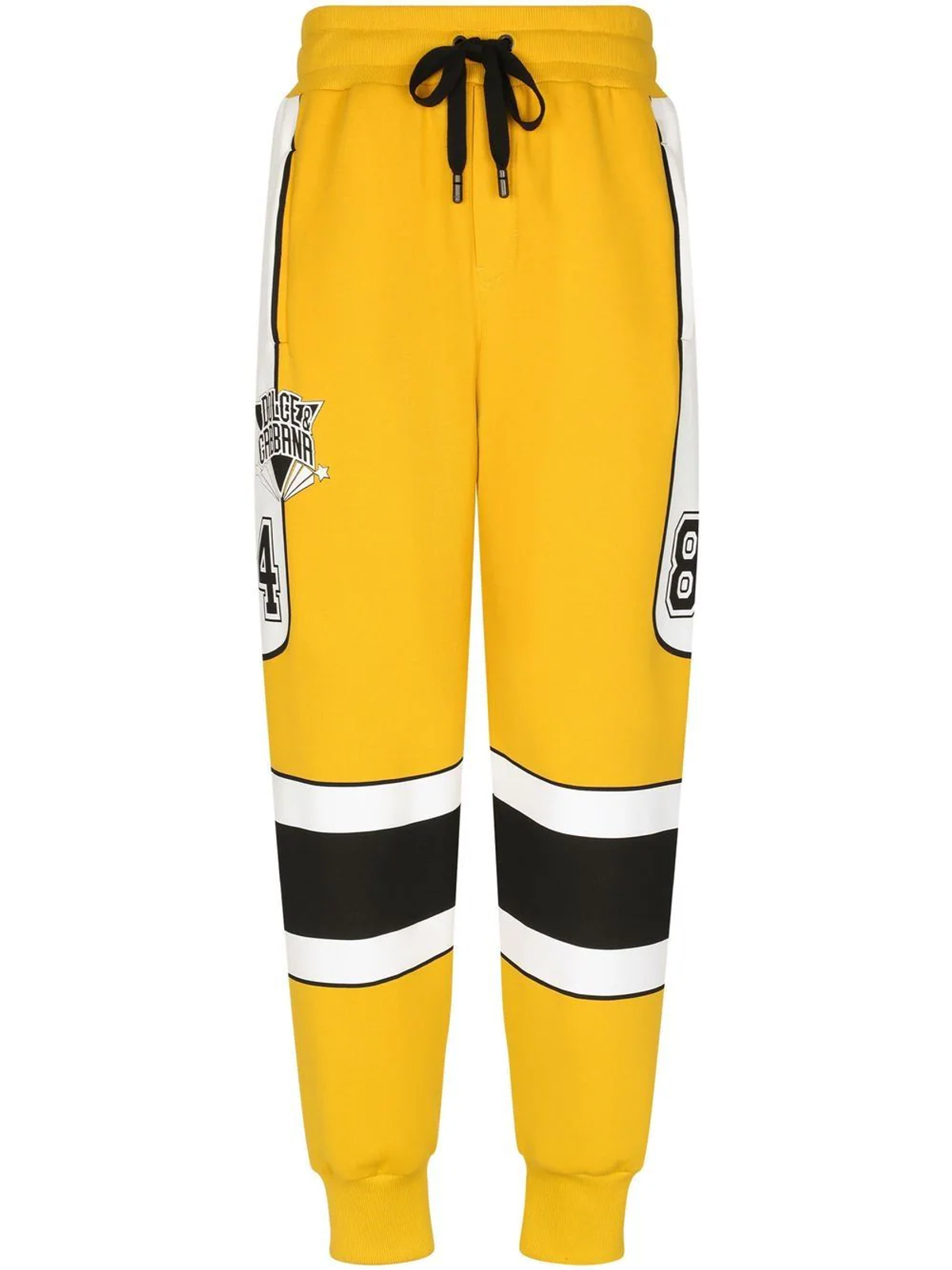 Dolce & Gabbana Yellow Varsity-Print Track Pants