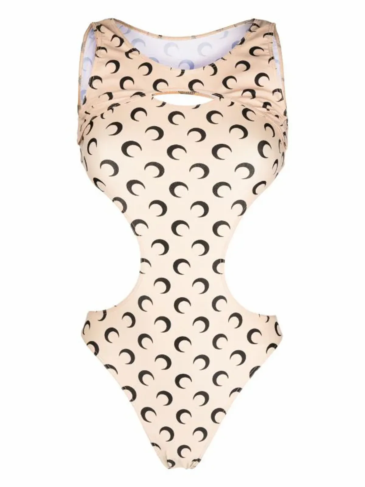 Marine Serre Cut-Out Moon-Print Swimsuit