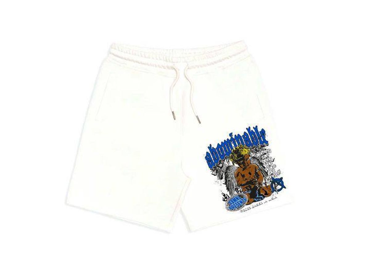 Luv Abominable White Logo Shorts