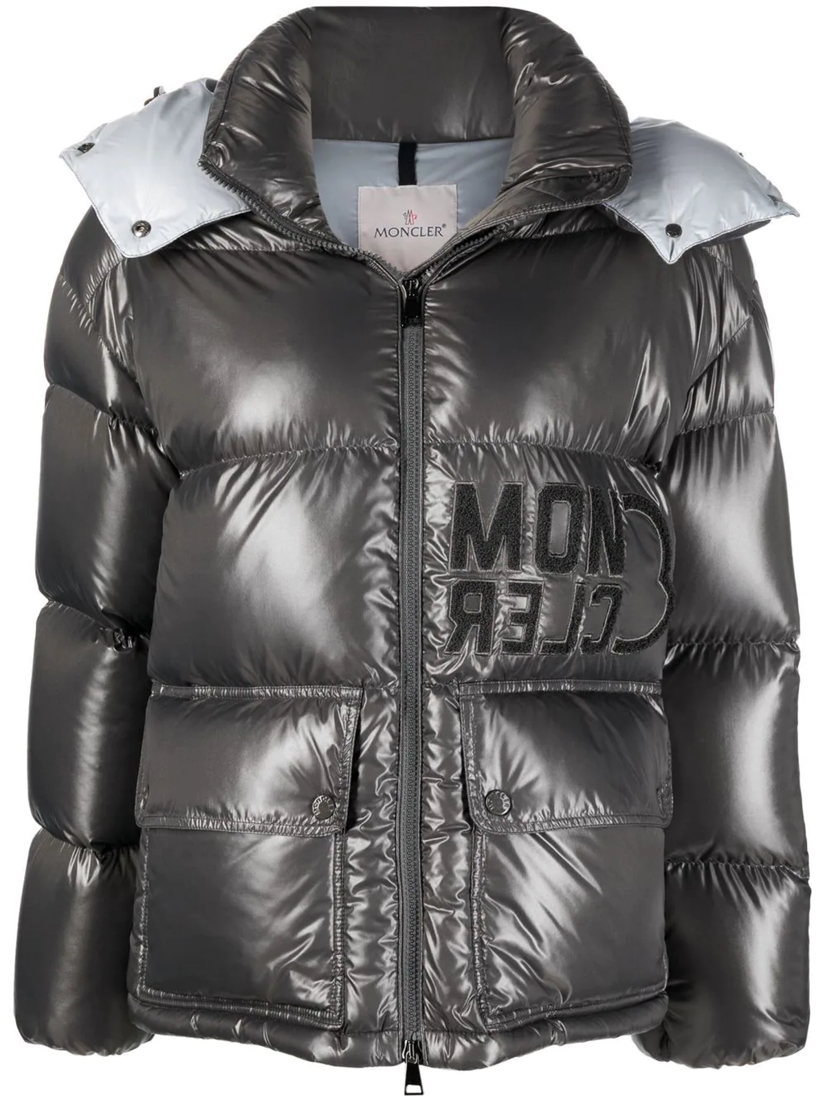 Moncler Grigio Zip-Up Long-Sleeved Padded Jacket