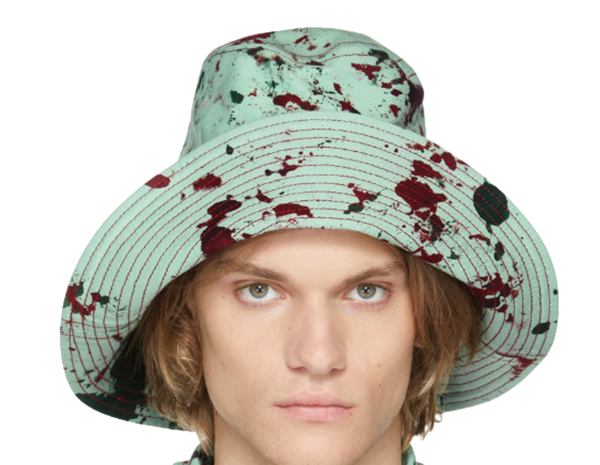 S.R. Studio. La. Ca. Exclusive Green Red Hand Dyed Mpm Soto Bucket Hat