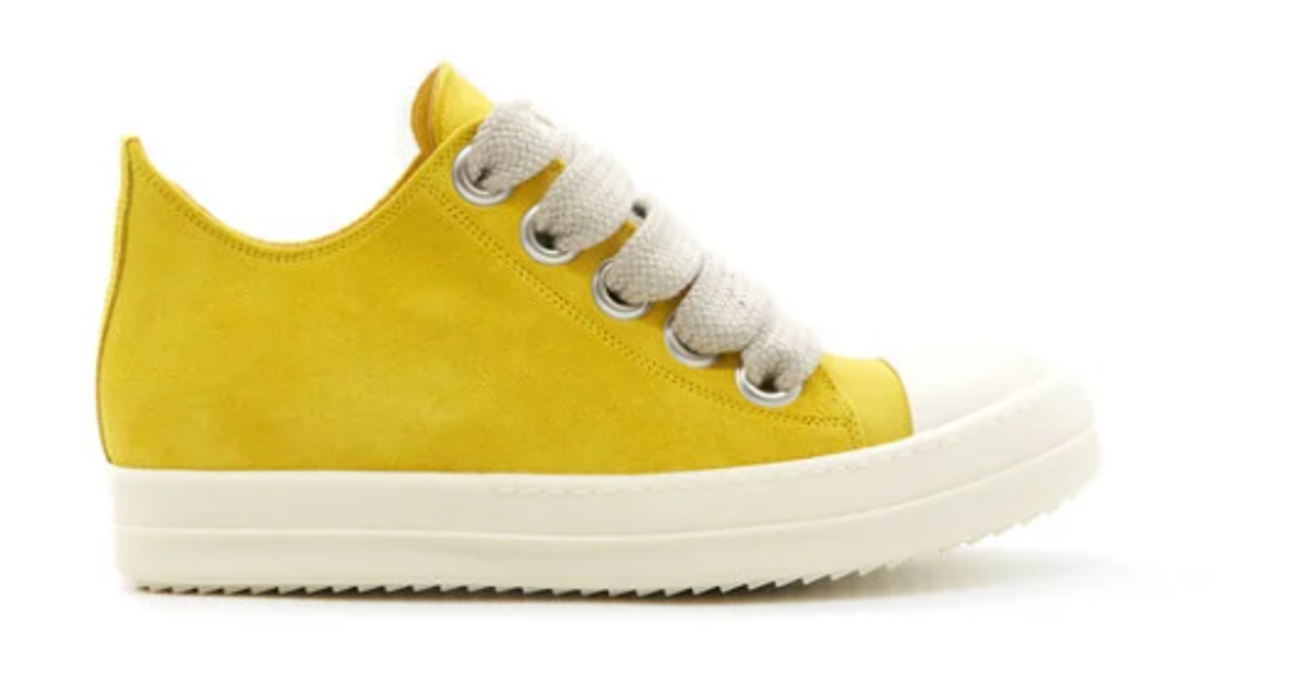 Rick Owens Lemon Jumbo Lace Low-Top Sneakers