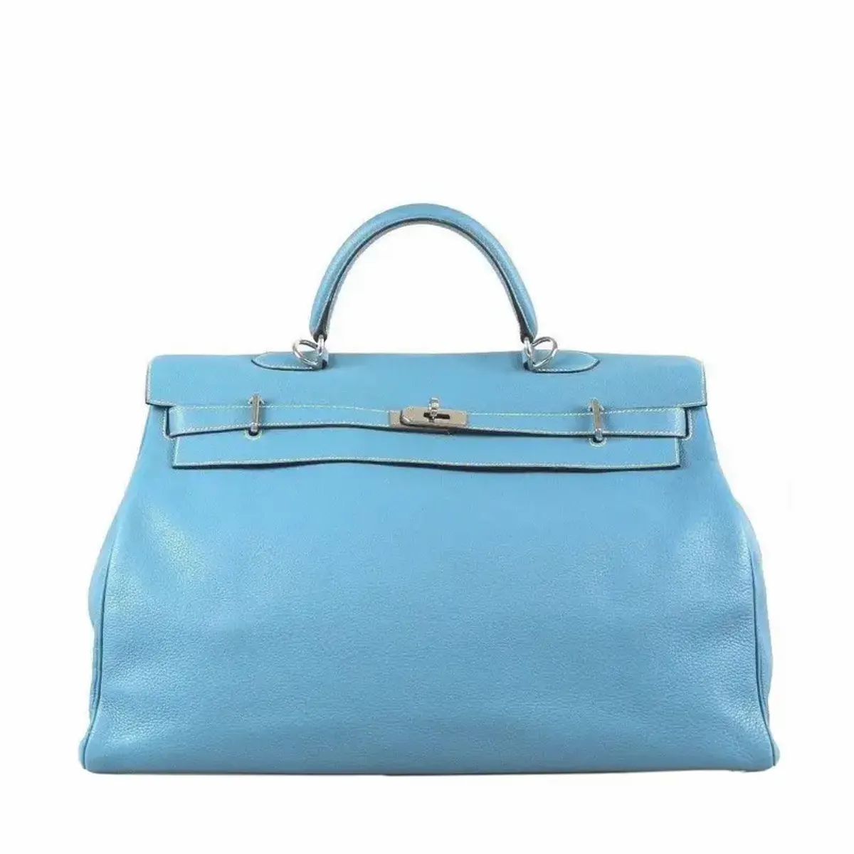 Hermes Light Blue Taurillon Togo Leather Large Kelly Travel Bag