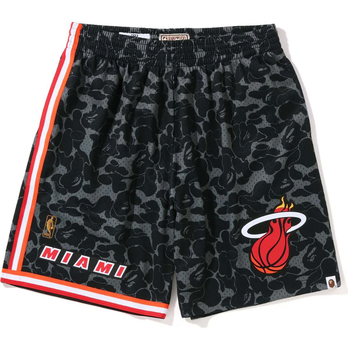 Bape × Mitchell & Ness Miami Heat Jersey Shorts