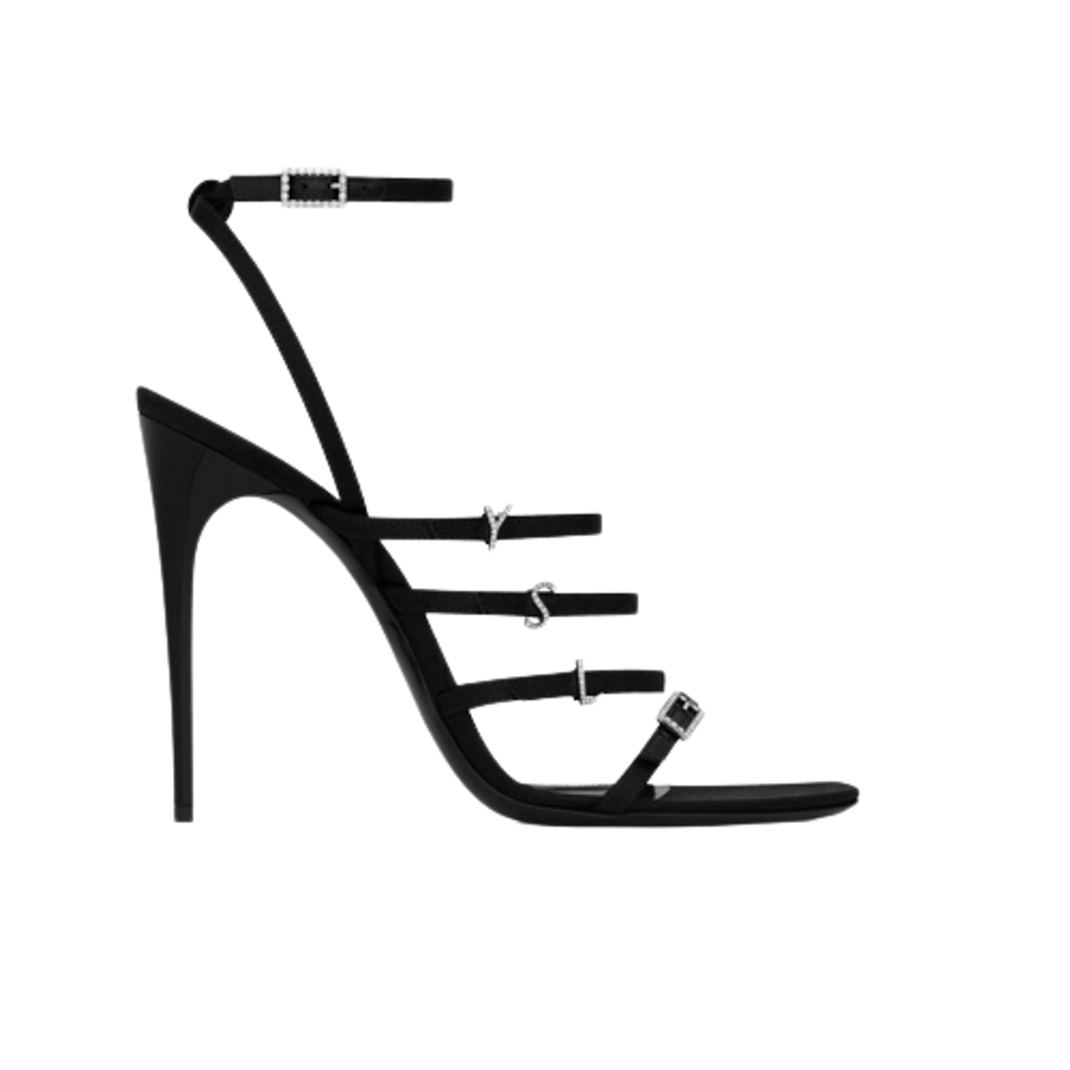 Saint Laurent Rhinestones Satin Jerry Sandals