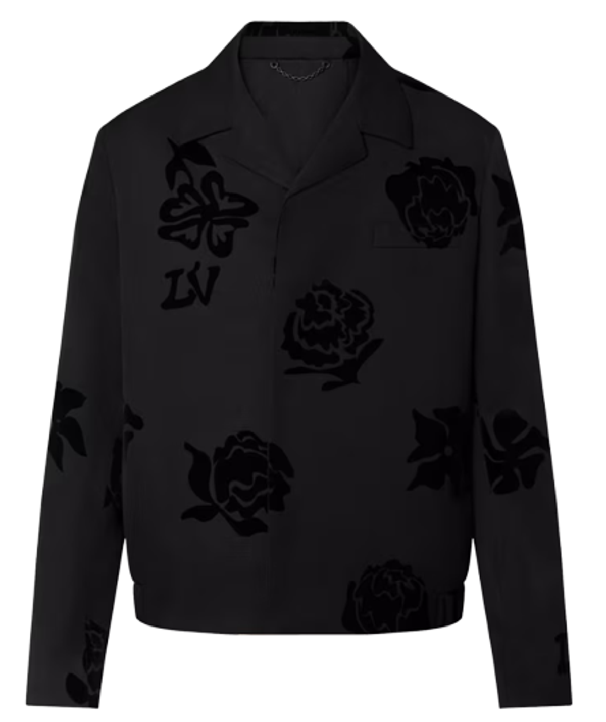 Louis Vuitton Black Flower Flock Tailored Blouson