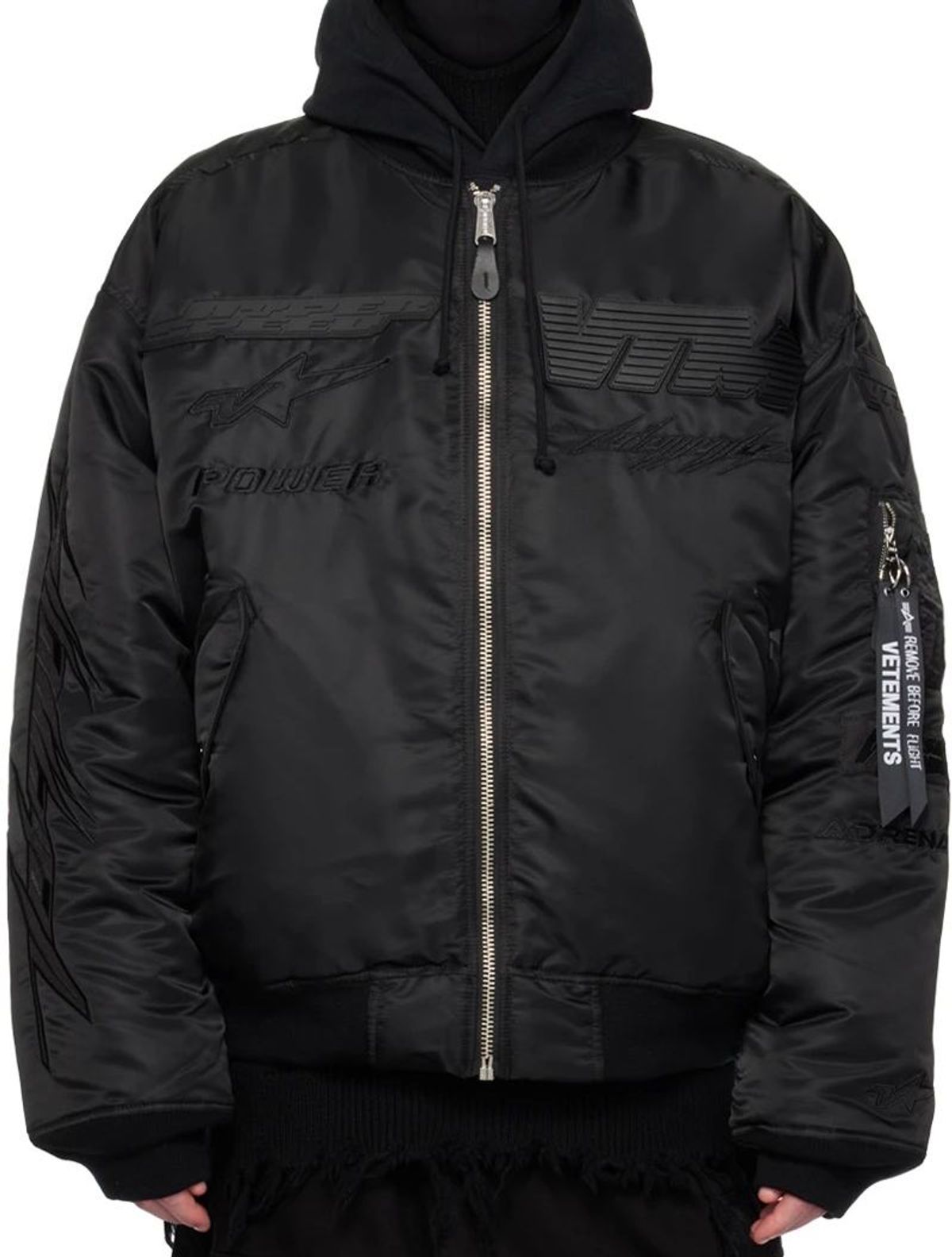 Vetements Black Blackout Bomber Jacket