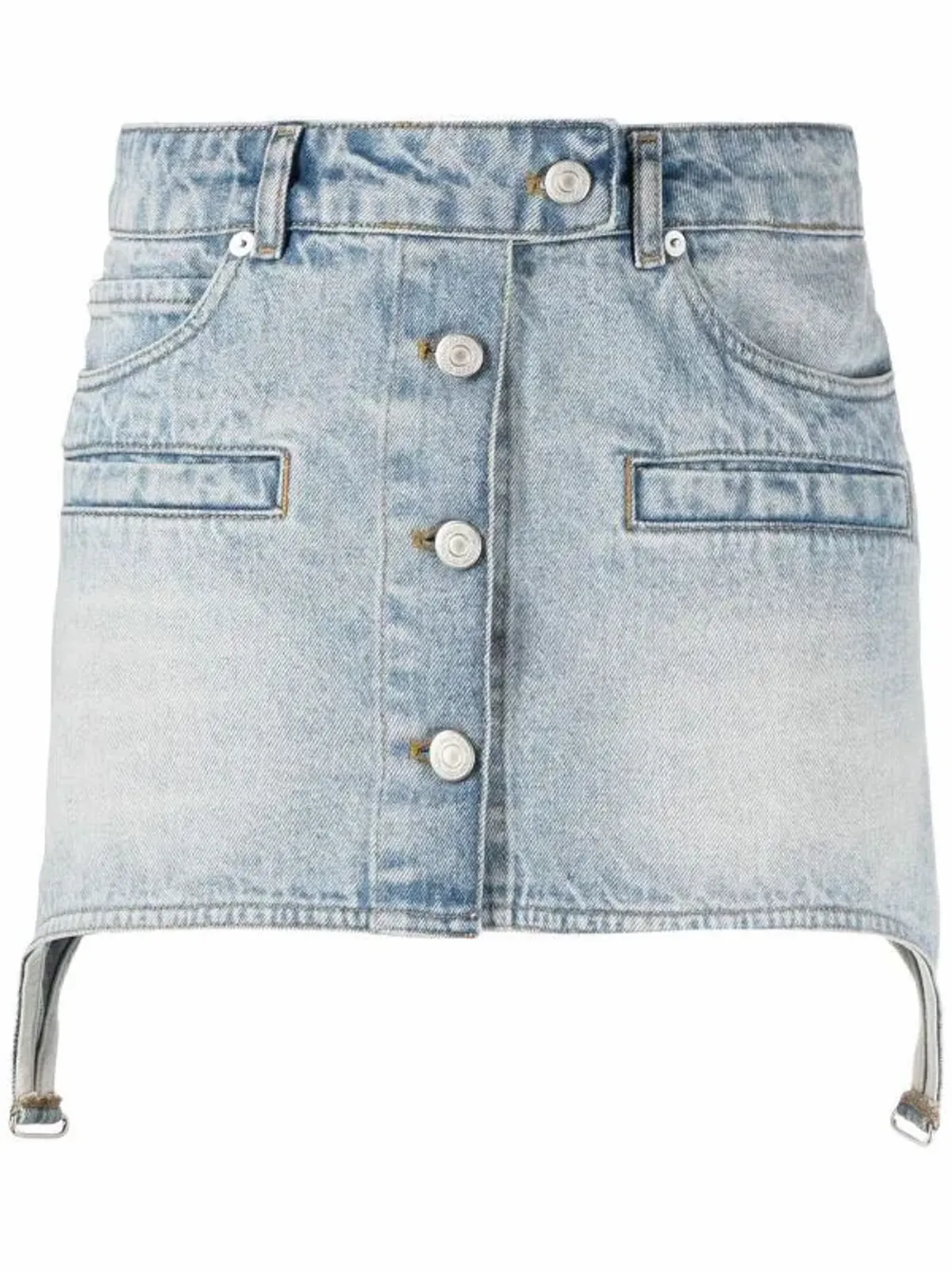 Courreges Asymmetric Denim Miniskirt