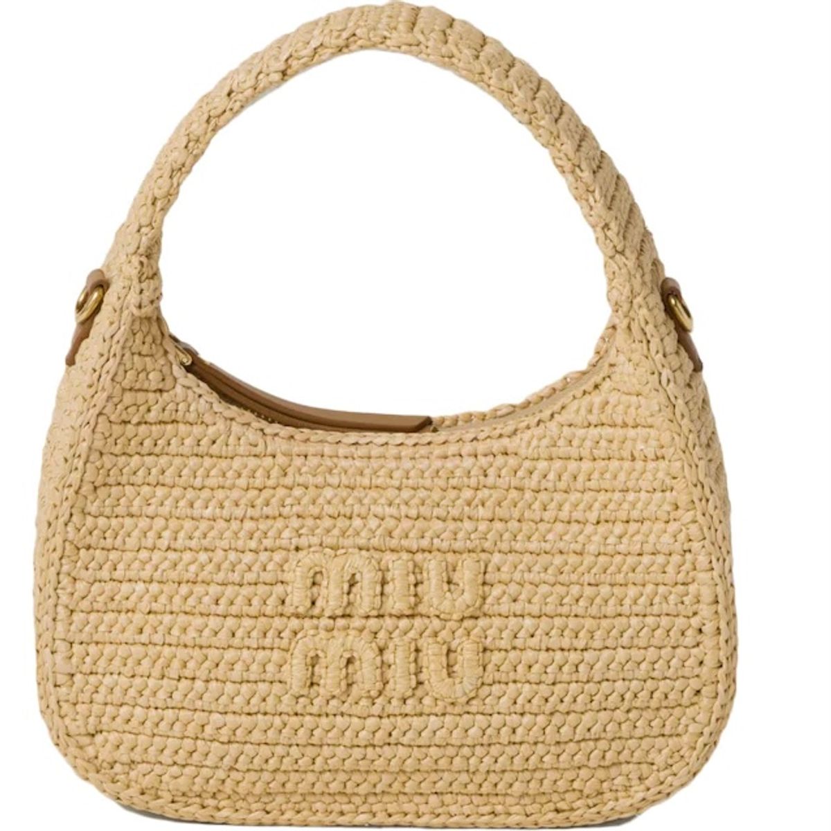 Miu Miu Wander Natural Crochet Handbag