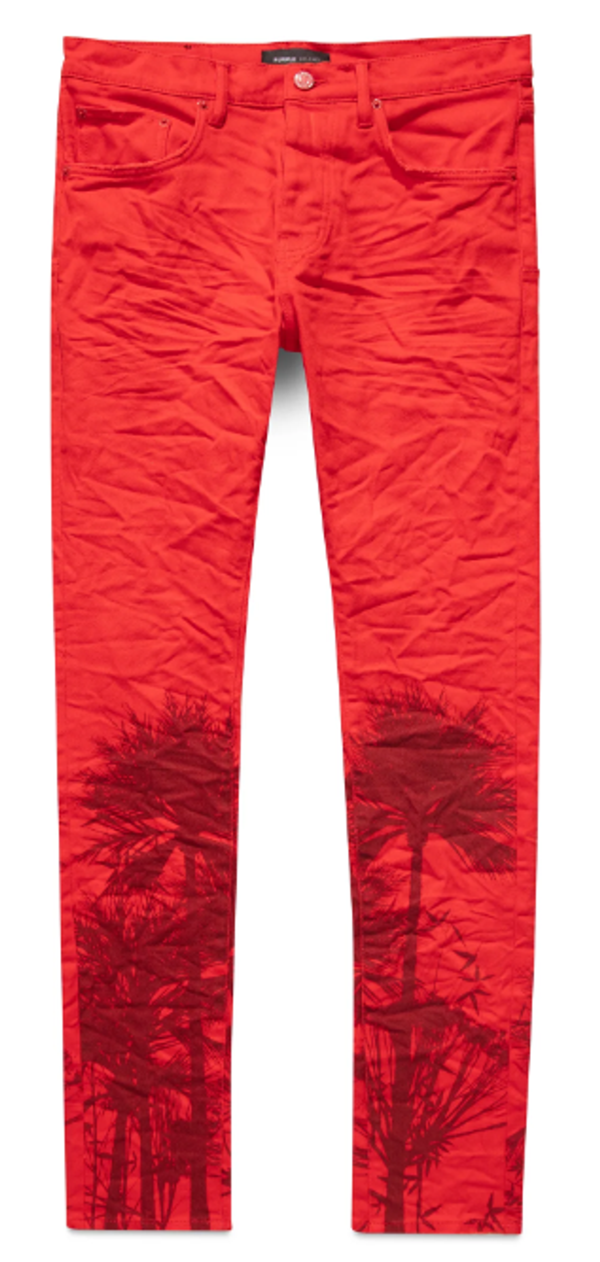 Purple Brand Red Molten Lava Palms Print Jeans