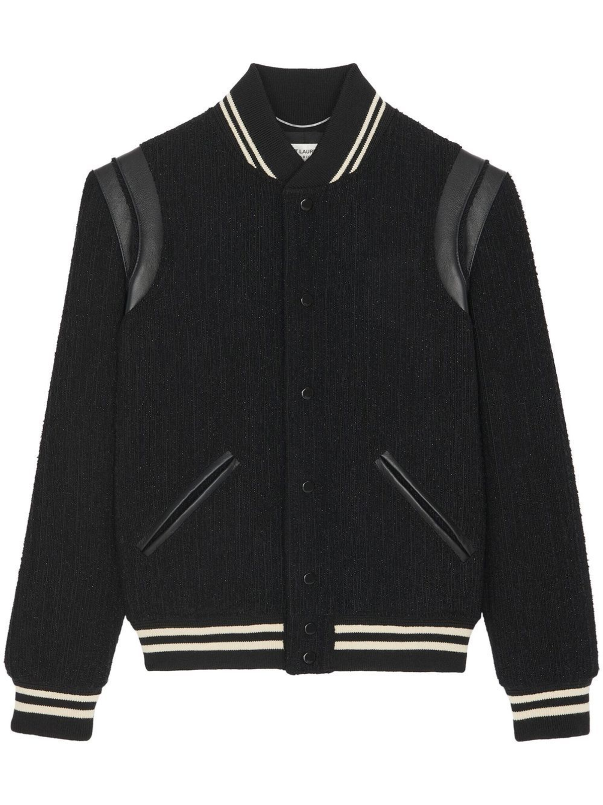 Saint Laurent Teddy 2Bandes Varsity Jacket