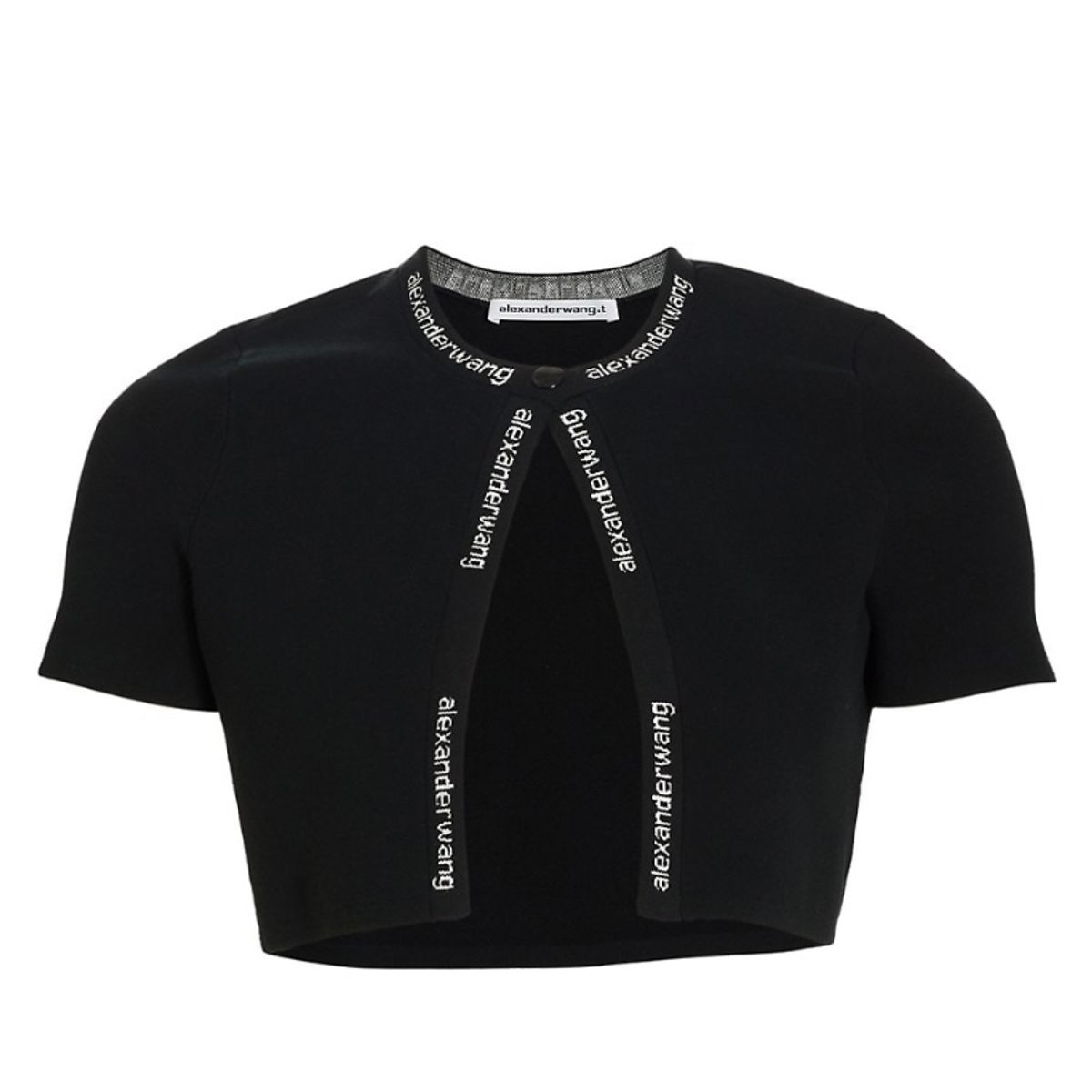 Alexander Wang Short-Sleeved Black Bodycon Cardigan
