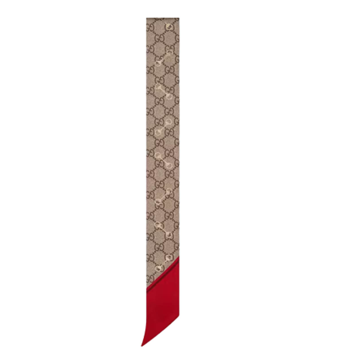 Gucci Beige Print With Horsebit Silk Neck Bow