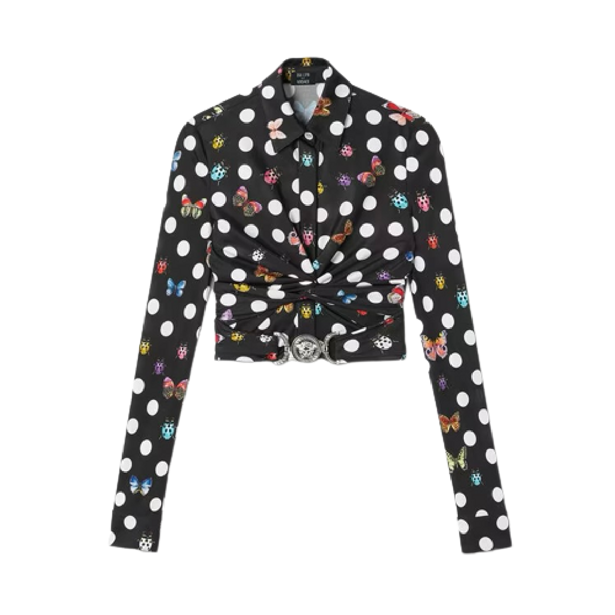 Versace Butterflies Crop Wrap Shirt