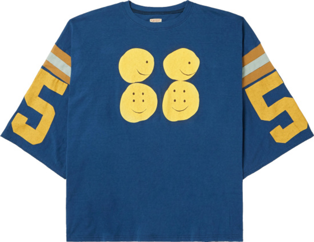 Kapital Blue Printed Cotton-Jersey T-shirt